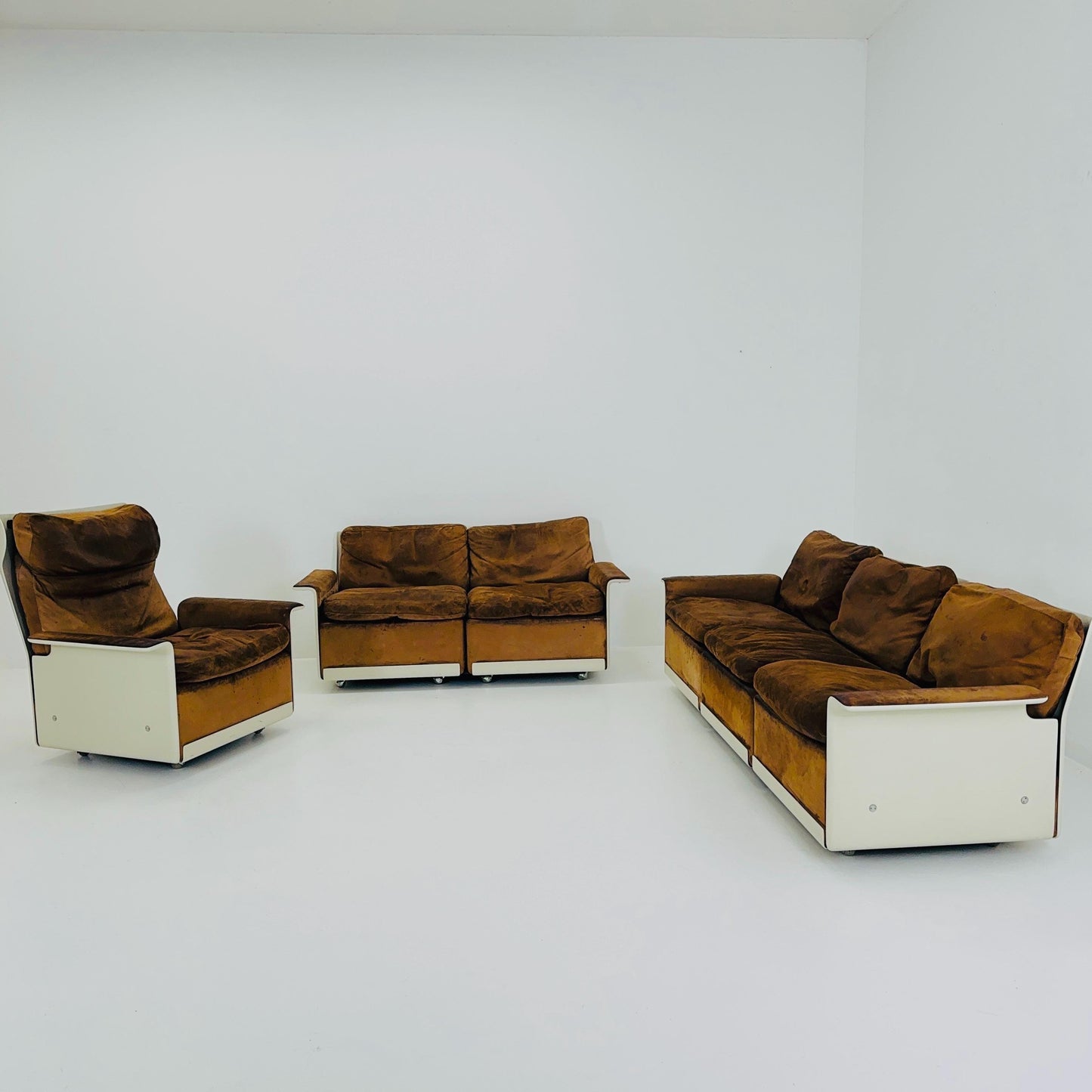 Mid century Ultra-Rare Space Age three seater sofa RZ62 by Dieter Rams for Vitsoe, 1960s Germany