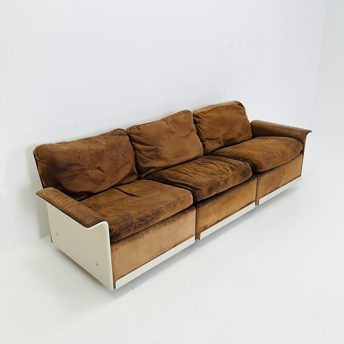 Mid century Ultra-Rare Space Age three seater sofa RZ62 by Dieter Rams for Vitsoe, 1960s Germany