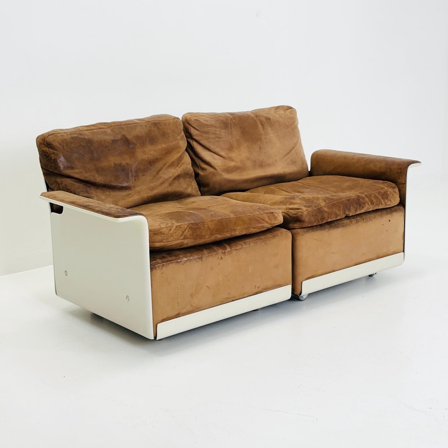 Complete Space Age Vintage Set by Dieter Rams for Vitsoe — 1960s Germany | Lounge Chair + 2-Seater + 3-Seater Sofa | Leather Alcantara