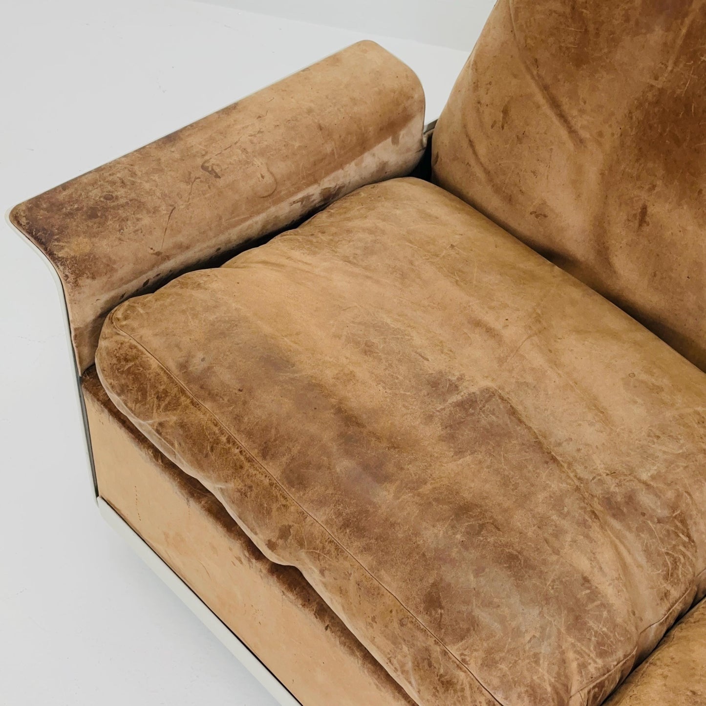 Complete Space Age Vintage Set by Dieter Rams for Vitsoe — 1960s Germany | Lounge Chair + 2-Seater + 3-Seater Sofa | Leather Alcantara