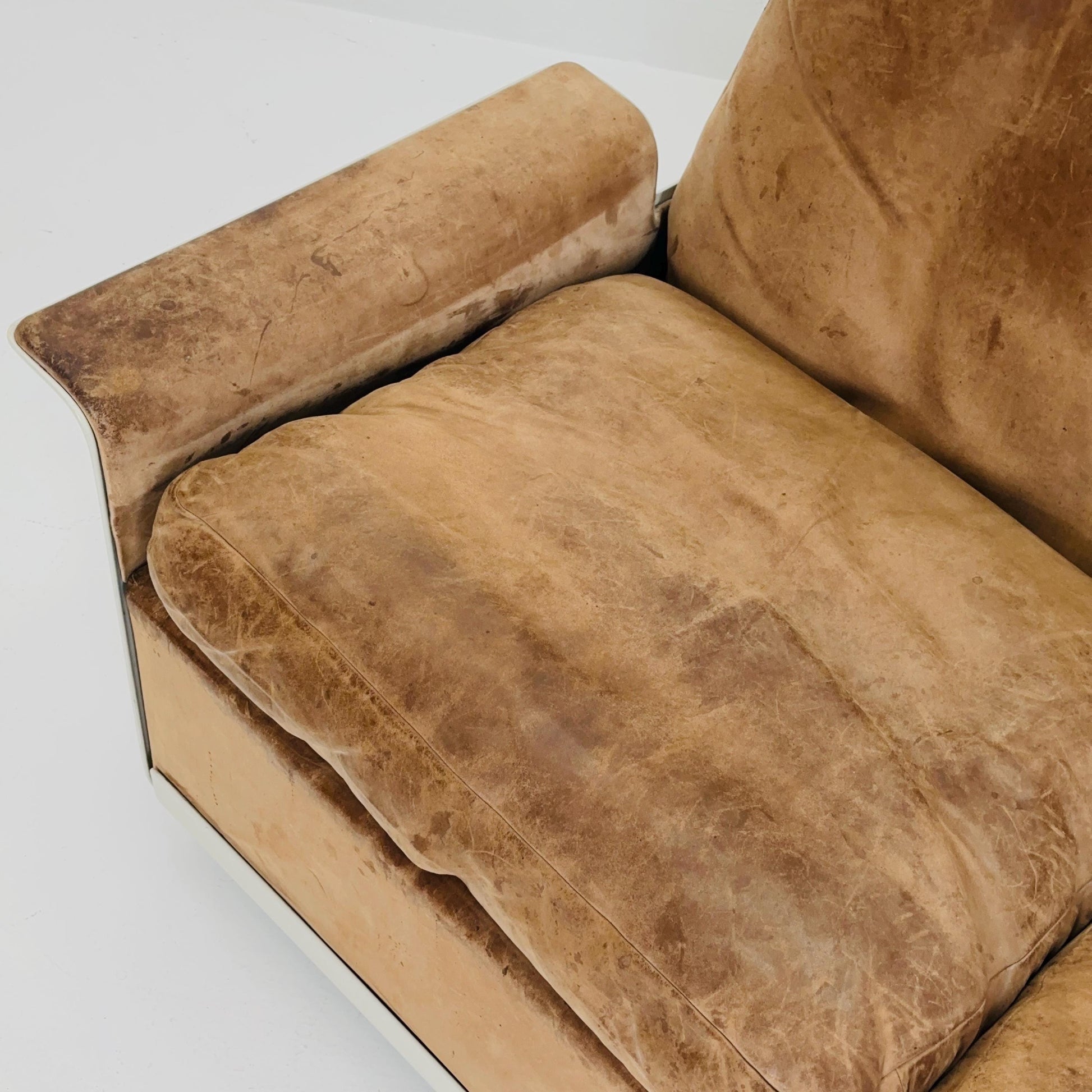 Complete Space Age Vintage Set by Dieter Rams for Vitsoe — 1960s Germany | Lounge Chair + 2-Seater + 3-Seater Sofa | Leather Alcantara