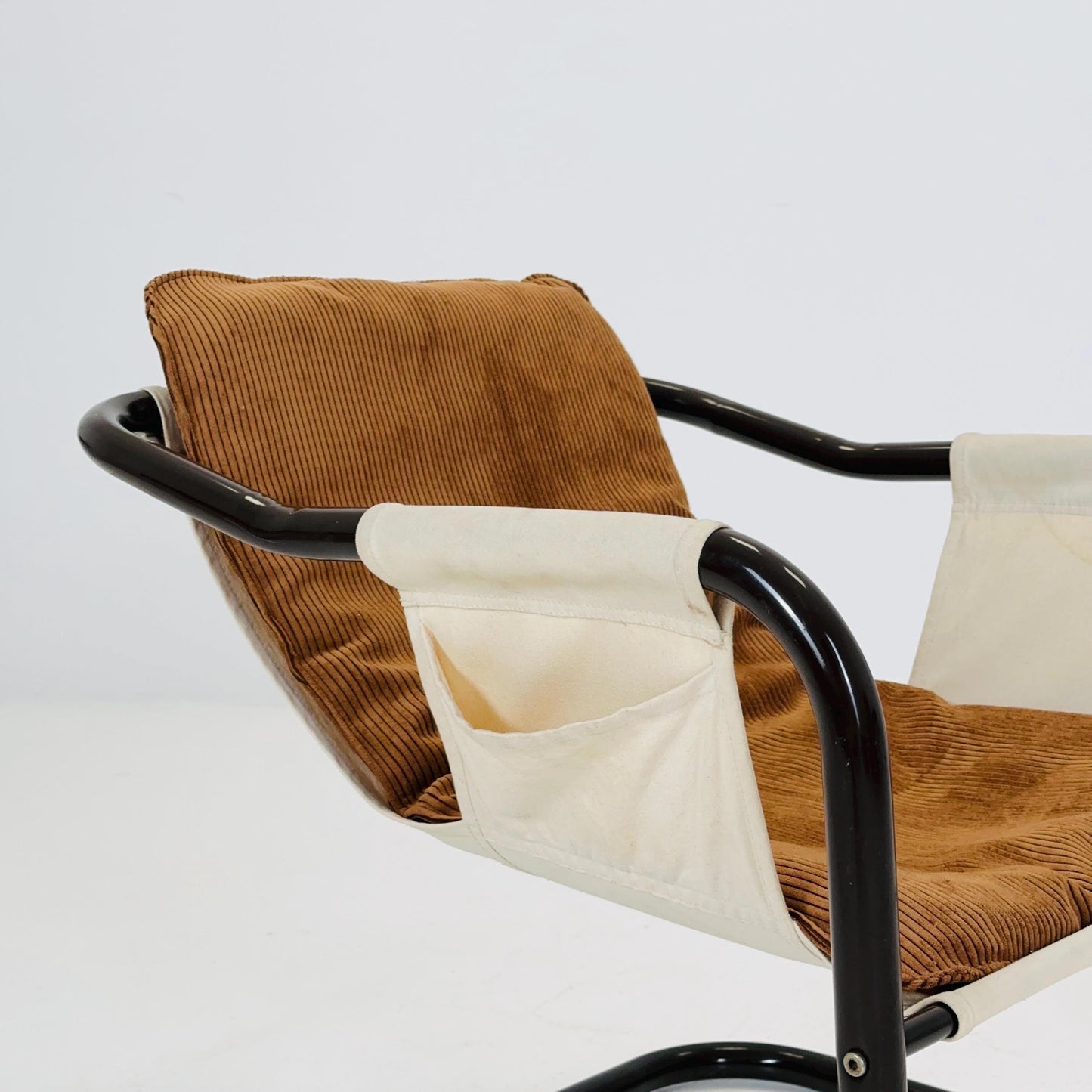 Mid century century Bauhaus tubular canvas armchair for Tomas Jelinek by IKEA 1980s