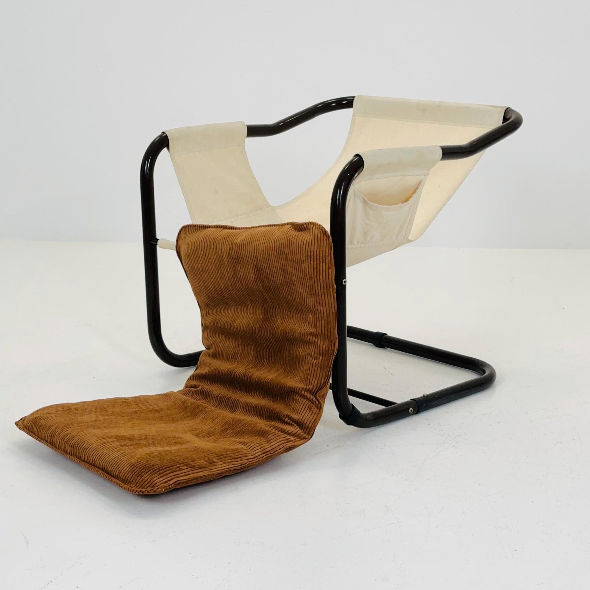 Mid century century Bauhaus tubular canvas armchair for Tomas Jelinek by IKEA 1980s