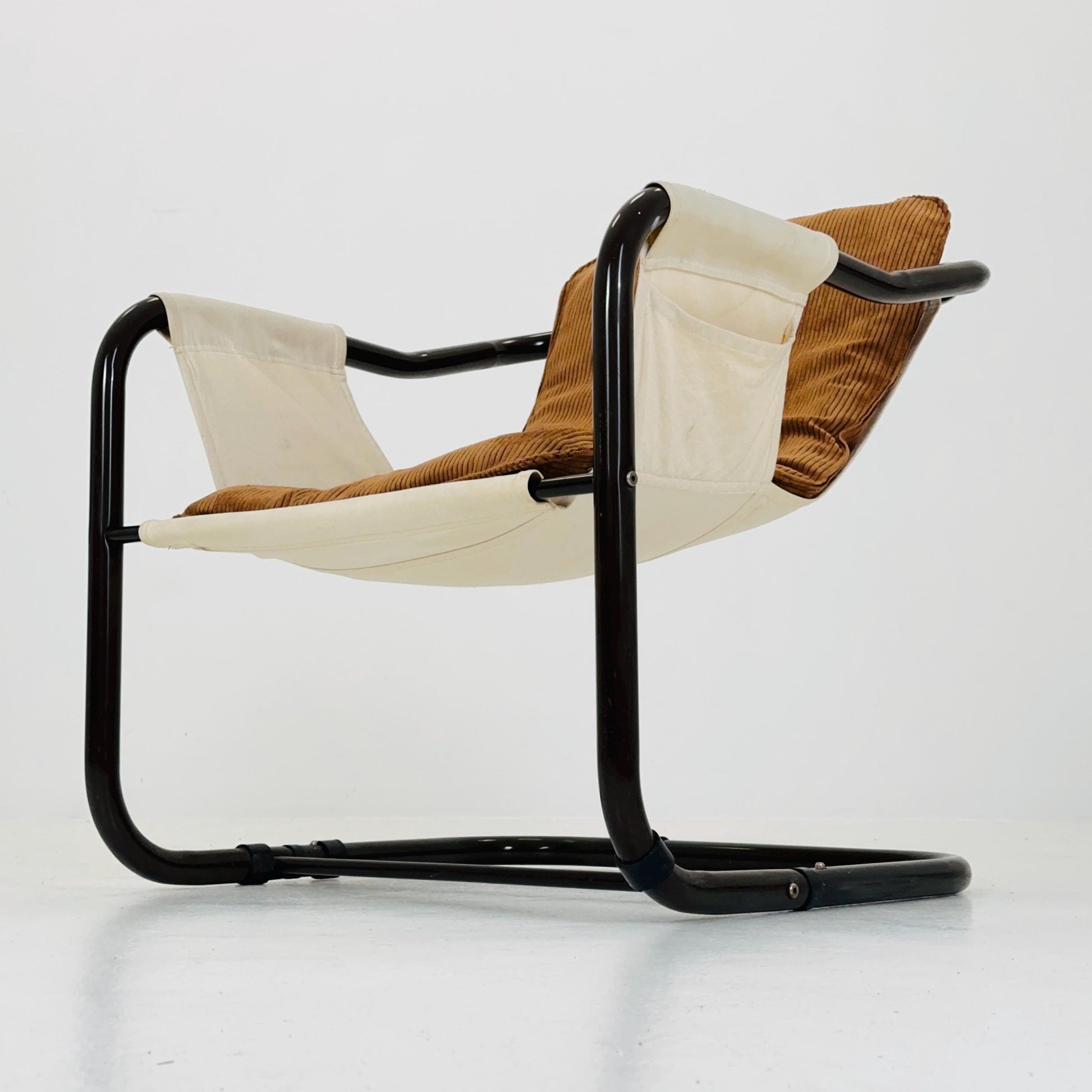 Mid century century Bauhaus tubular canvas armchair for Tomas Jelinek by IKEA 1980s