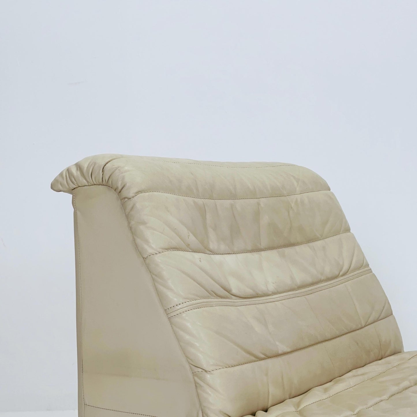 Mid Century Modular Sofa Set in beige Leather, 1980s Germany