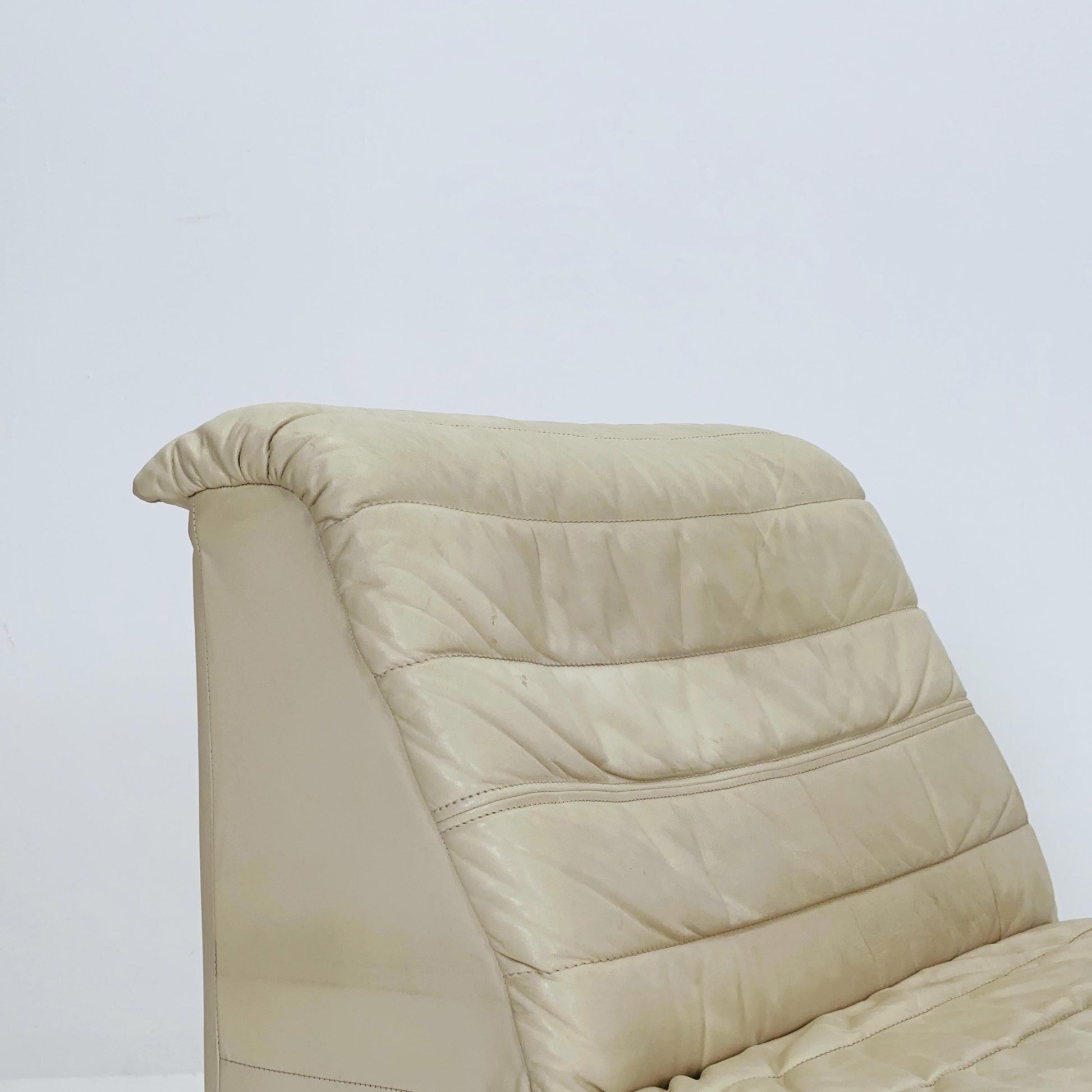 Mid Century Modular Sofa Set in beige Leather, 1980s Germany