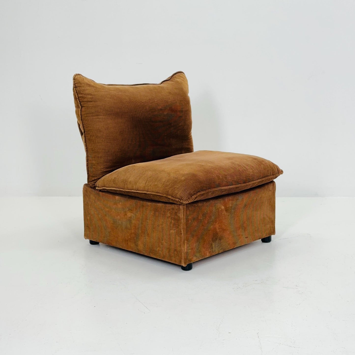 Mid-Century Lounge Chair | | Brown Velvet Upholstery 1980s Germany