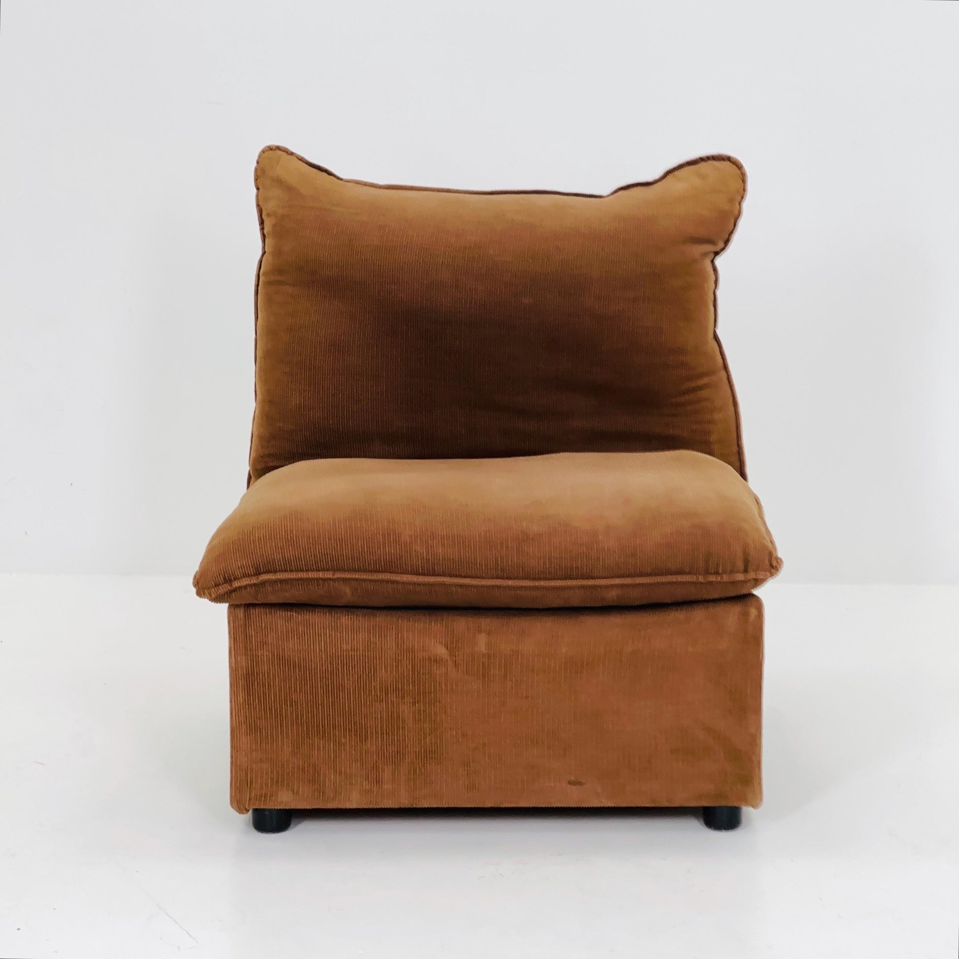 Mid-Century Lounge Chair | | Brown Velvet Upholstery 1980s Germany