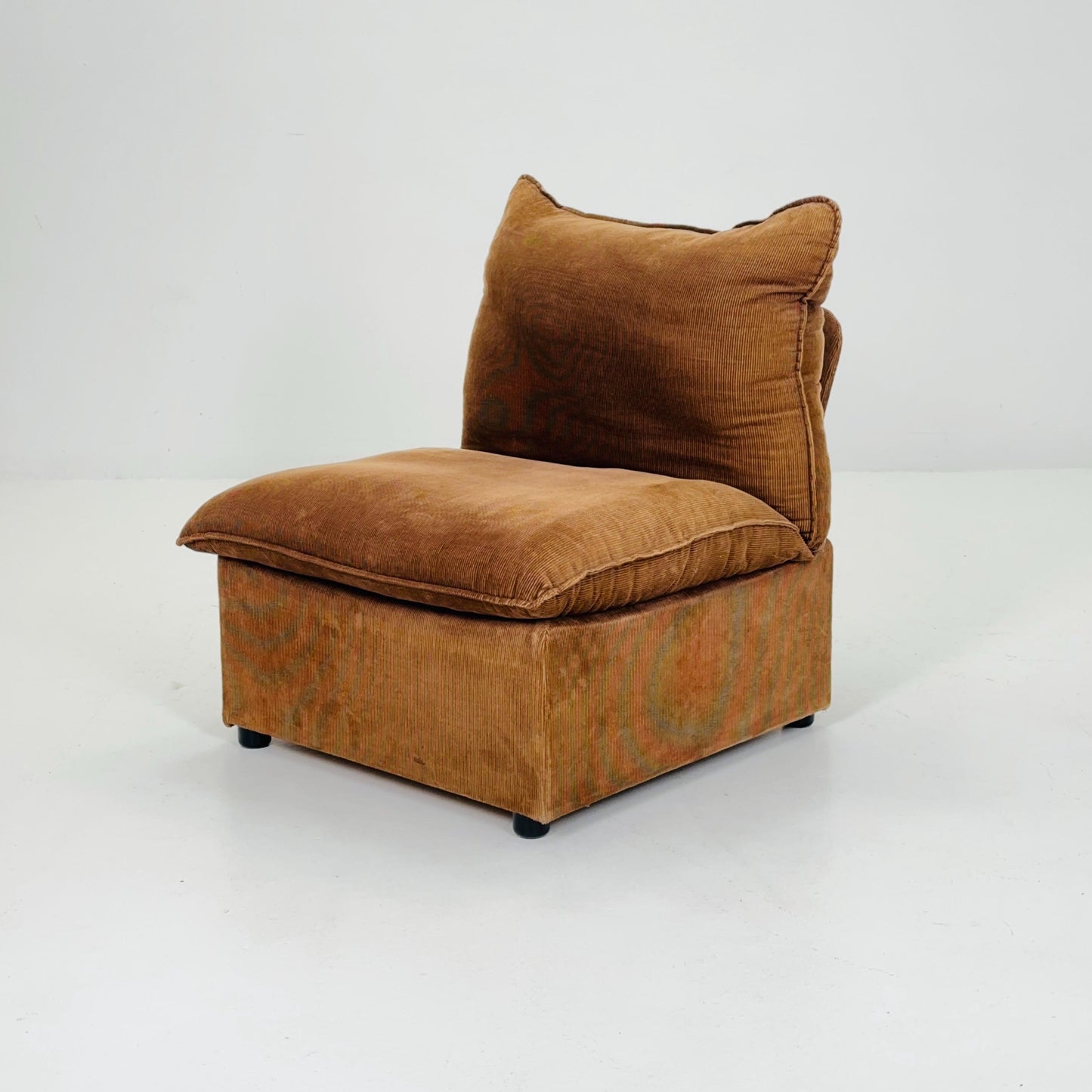 Mid-Century Lounge Chair | | Brown Velvet Upholstery 1980s Germany