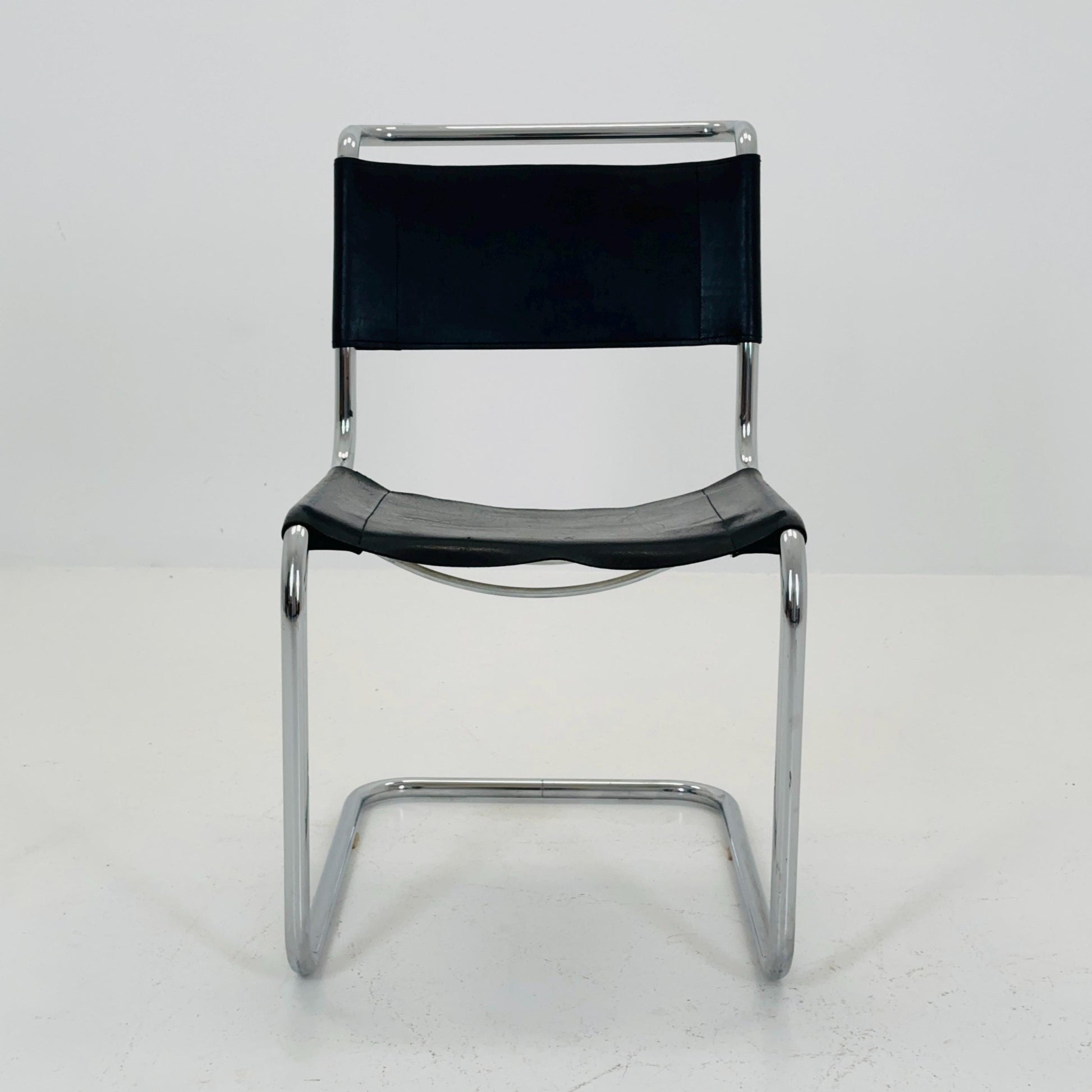 1 OF 6 Mid-Century Vintage S33 black ChairS by Mart Stam & Marcel Breuer from Thonet 1980s