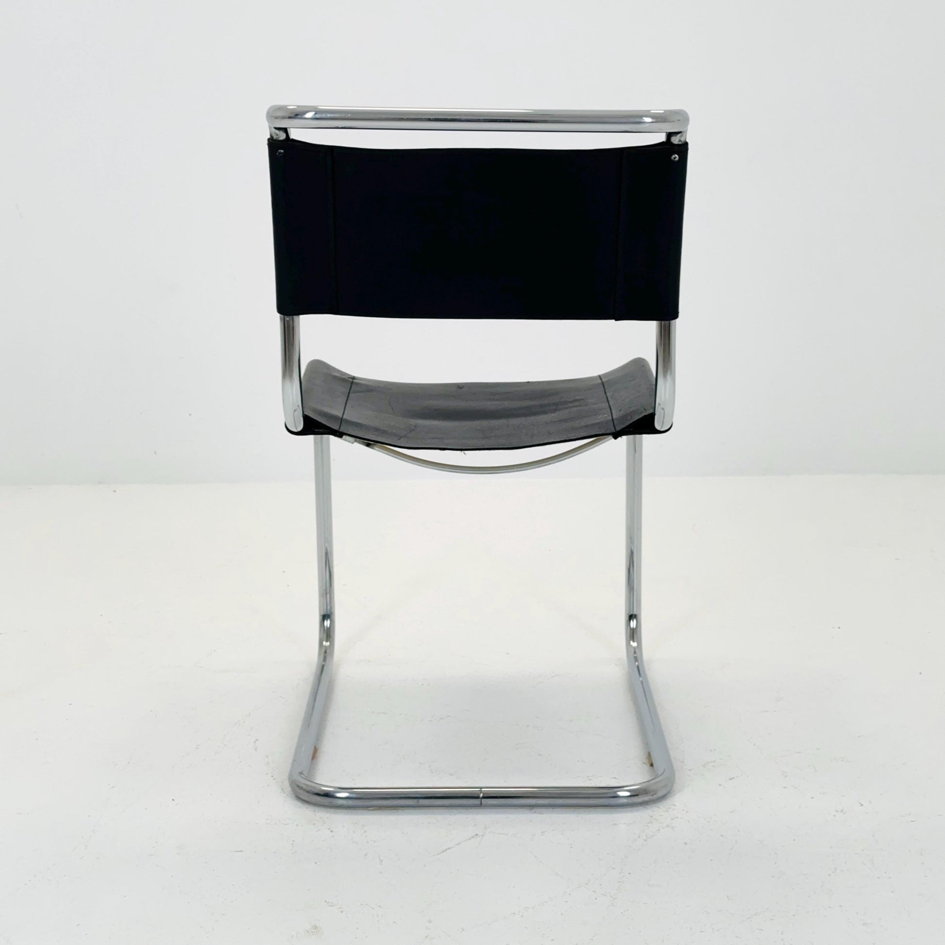 1 OF 6 Mid-Century Vintage S33 black ChairS by Mart Stam & Marcel Breuer from Thonet 1980s