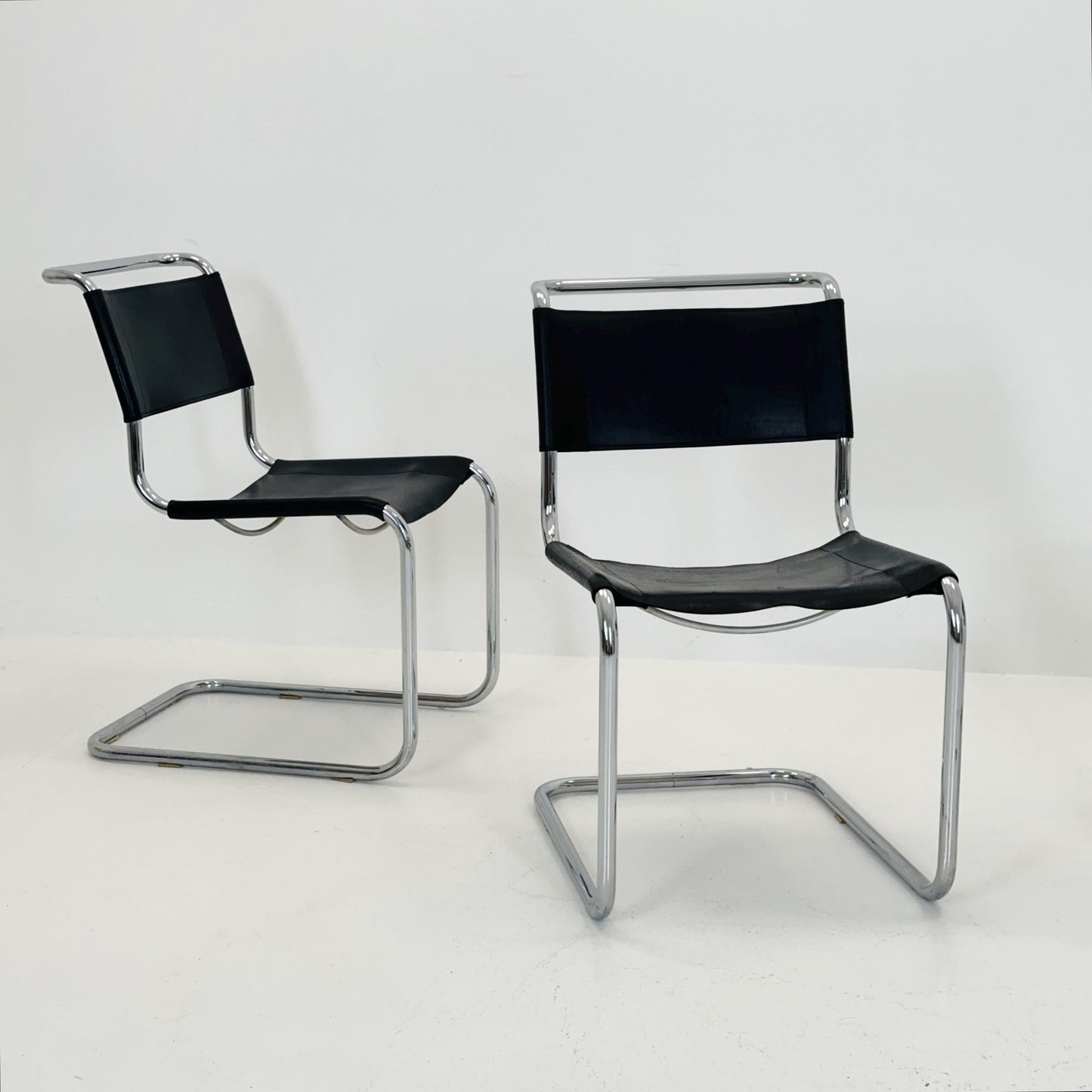 1 OF 6 Mid-Century Vintage S33 black ChairS by Mart Stam & Marcel Breuer from Thonet 1980s