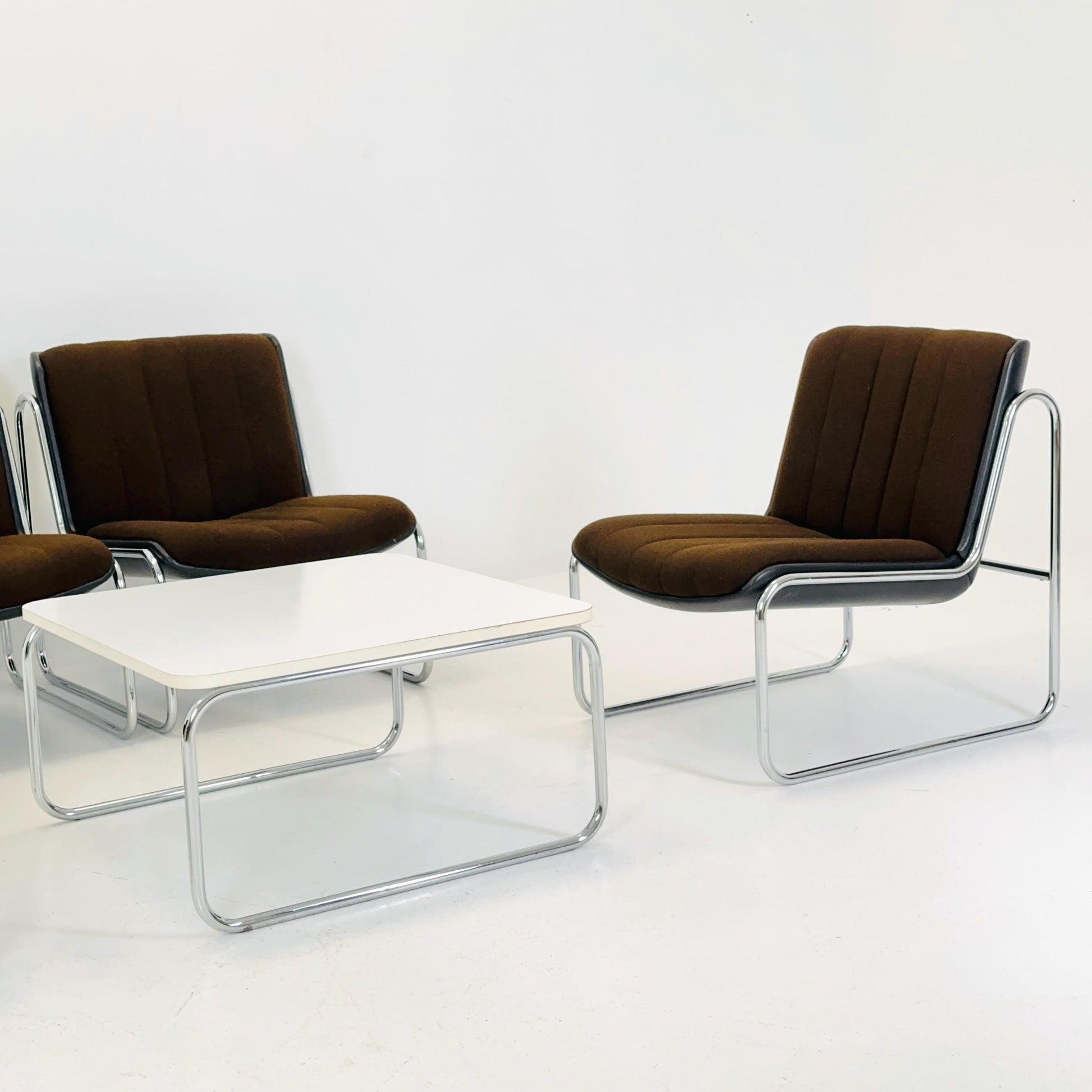 Set of 4 Iconic Mid-Century Modern “Sling” Lounge Chairs by Peter Hoyte for Habitat, Italy 1980s