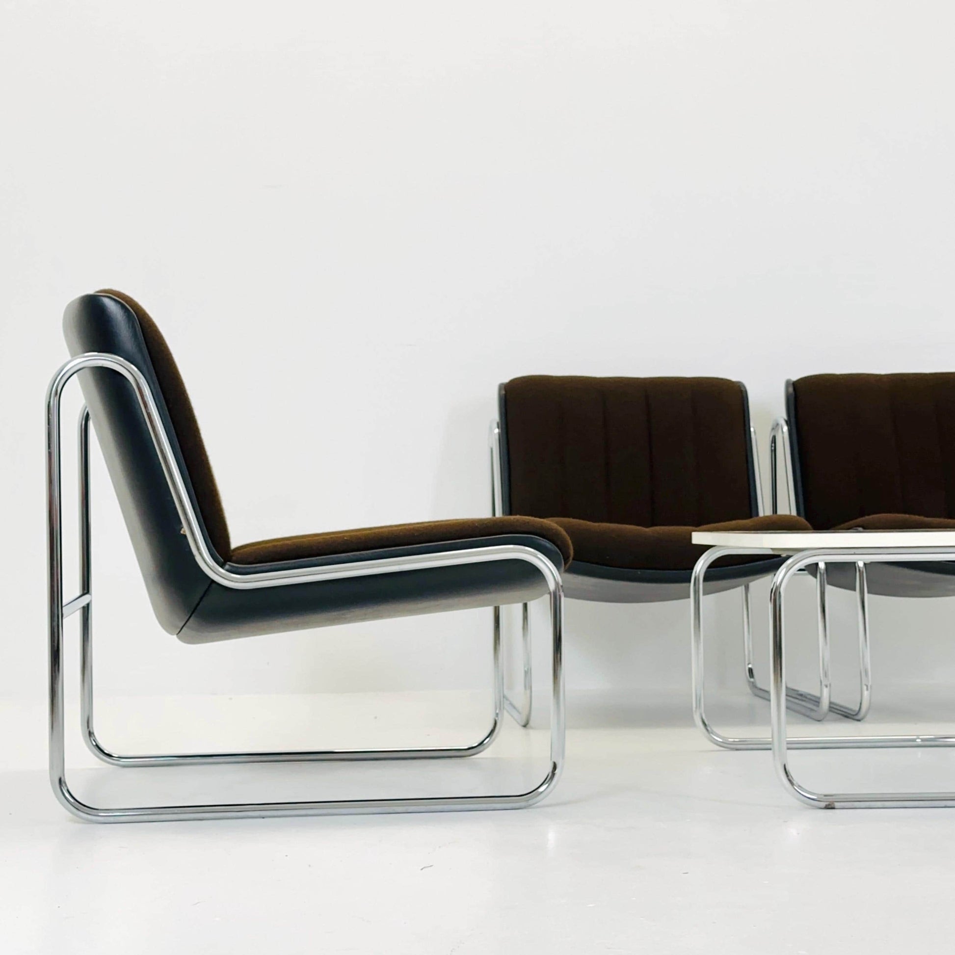 Set of 4 Iconic Mid-Century Modern “Sling” Lounge Chairs by Peter Hoyte for Habitat, Italy 1980s
