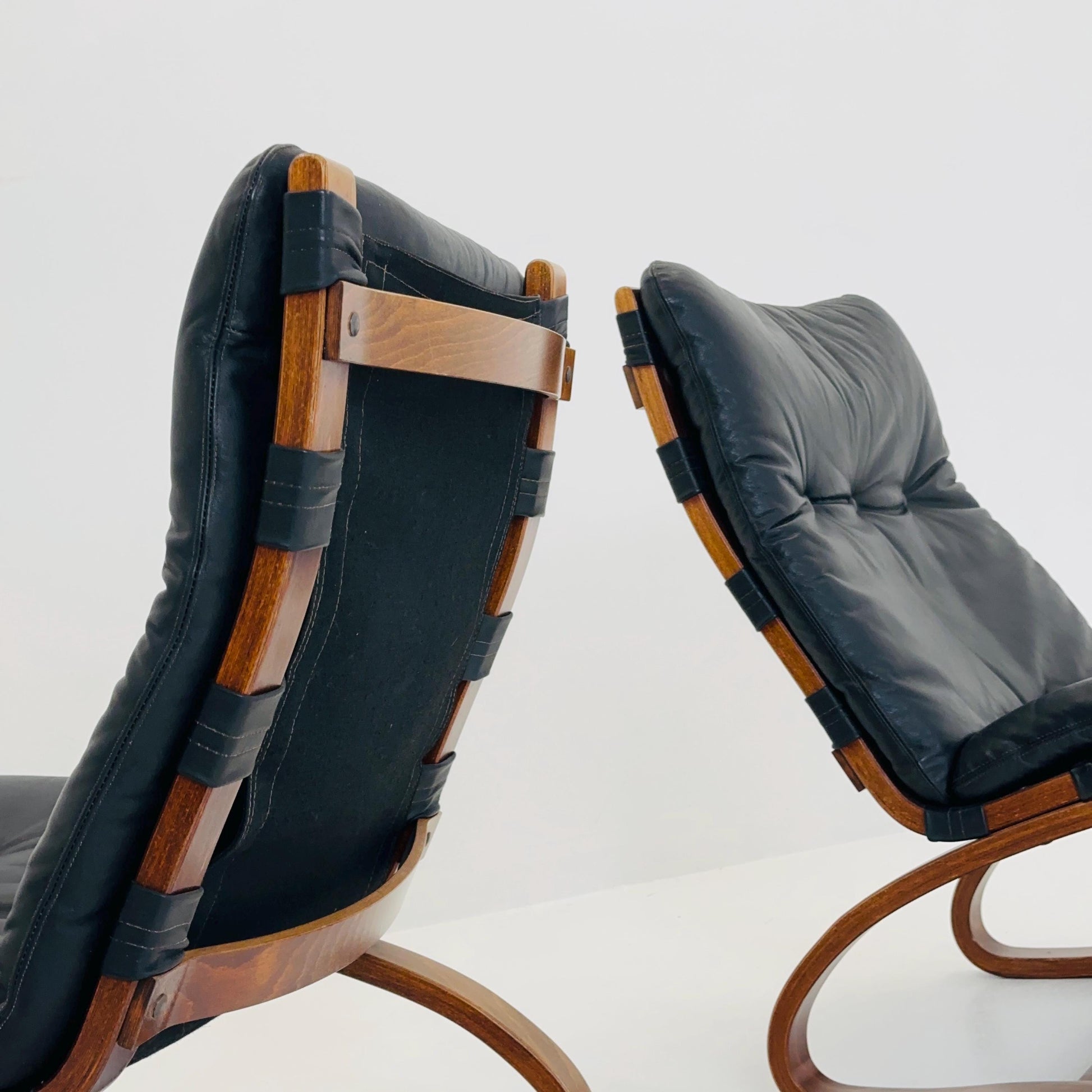 Set of 4 Mid century Kangu Lounge Chairs by Elsa Solheim and Nordahl Solheim for Rybo 1970s