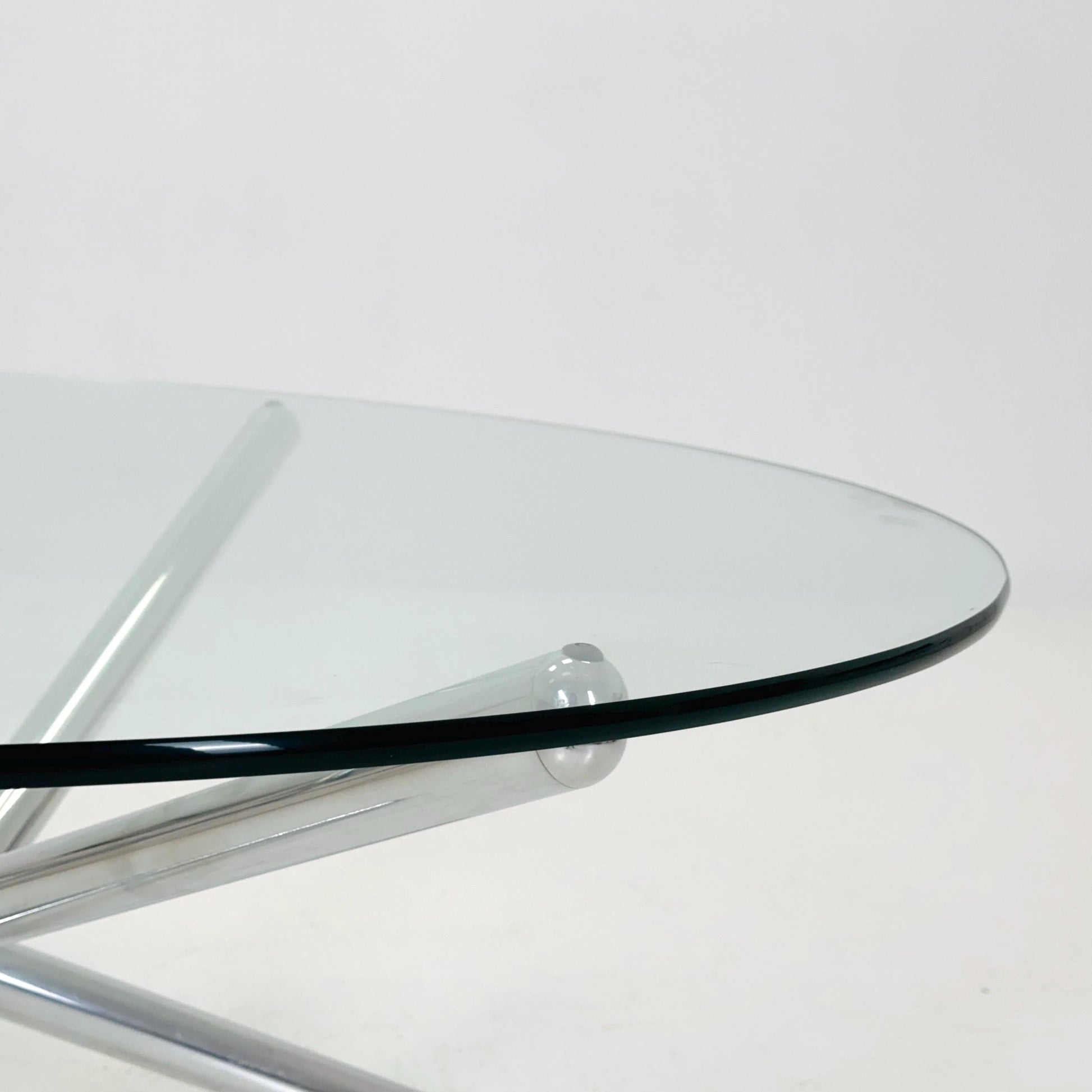 Mid-Century Bauhaus Chrome X-Base Coffee Table, Italian Design, 1980s