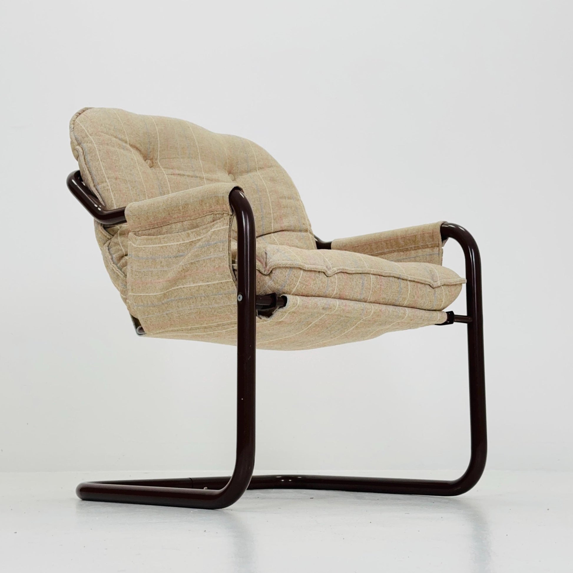 Mid century century Bauhaus tubular canvas armchair for Tomas Jelinek by IKEA 1980s
