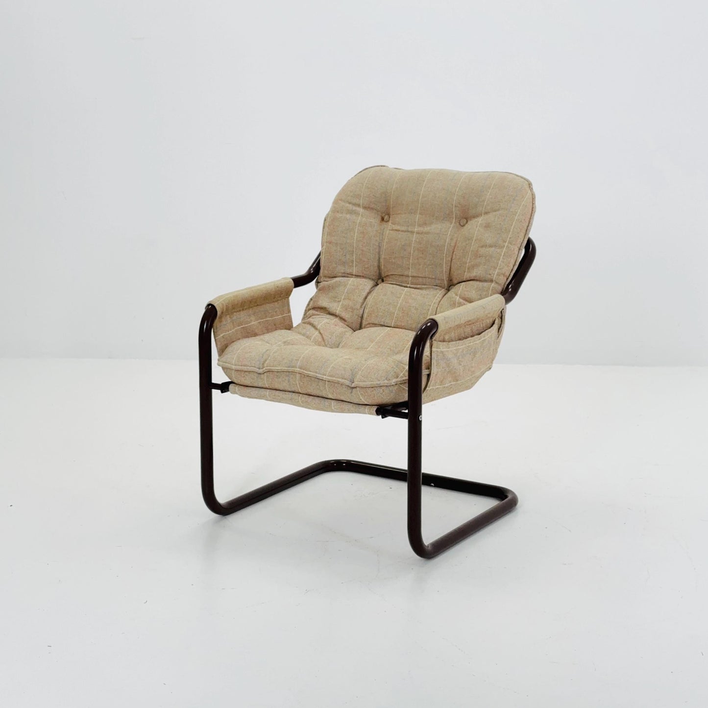 Mid century century Bauhaus tubular canvas armchair for Tomas Jelinek by IKEA 1980s