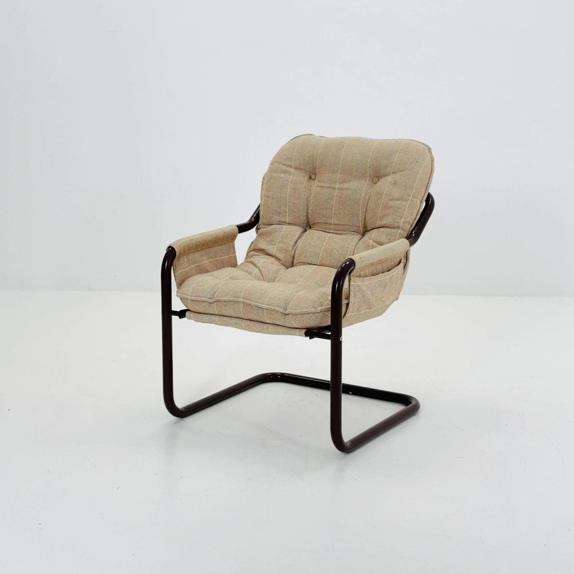 Mid century century Bauhaus tubular canvas armchair for Tomas Jelinek by IKEA 1980s