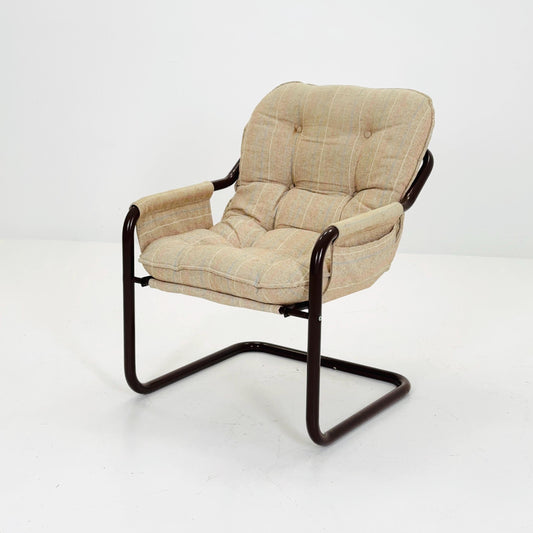 Mid century century Bauhaus tubular canvas armchair for Tomas Jelinek by IKEA 1980s