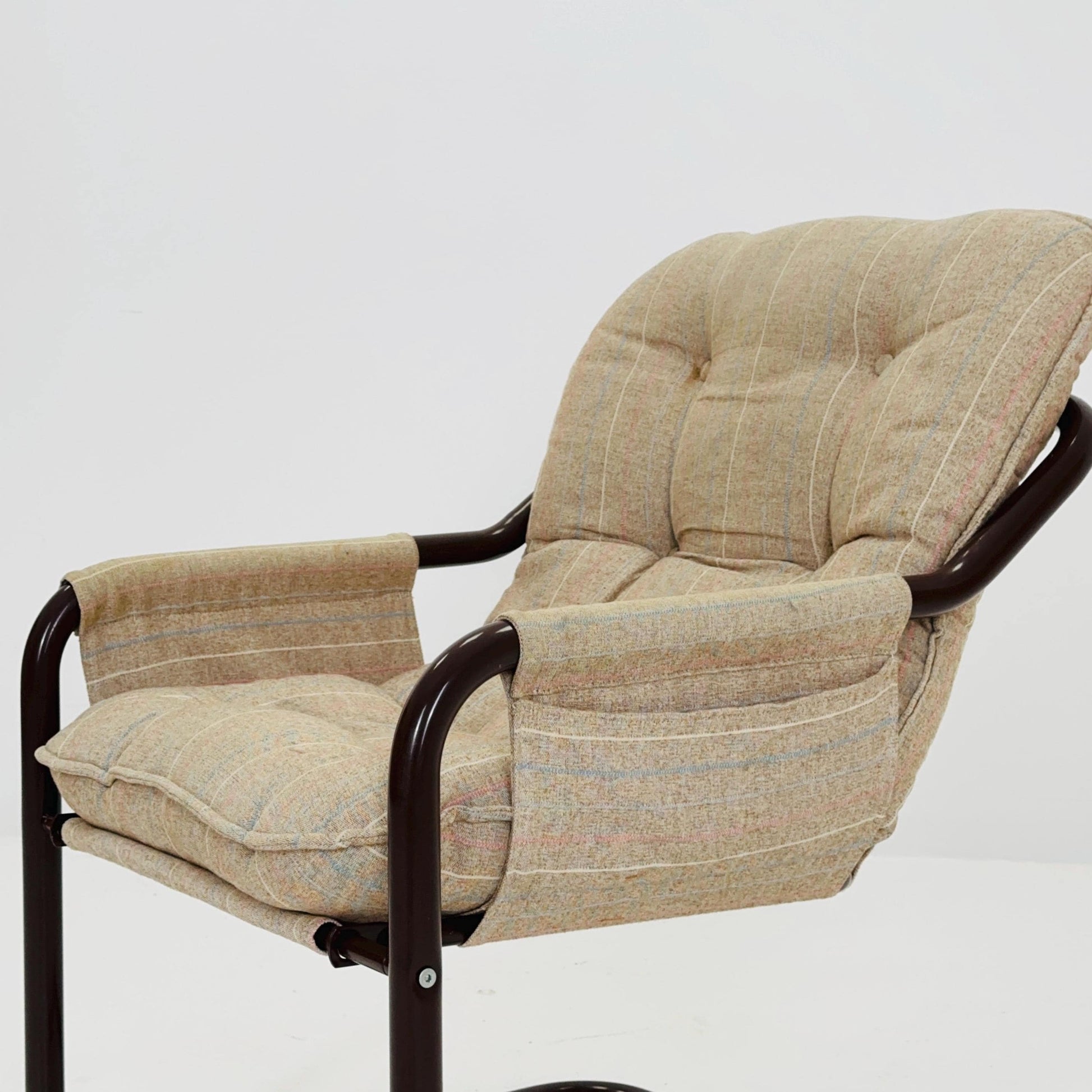 Mid century century Bauhaus tubular canvas armchair for Tomas Jelinek by IKEA 1980s