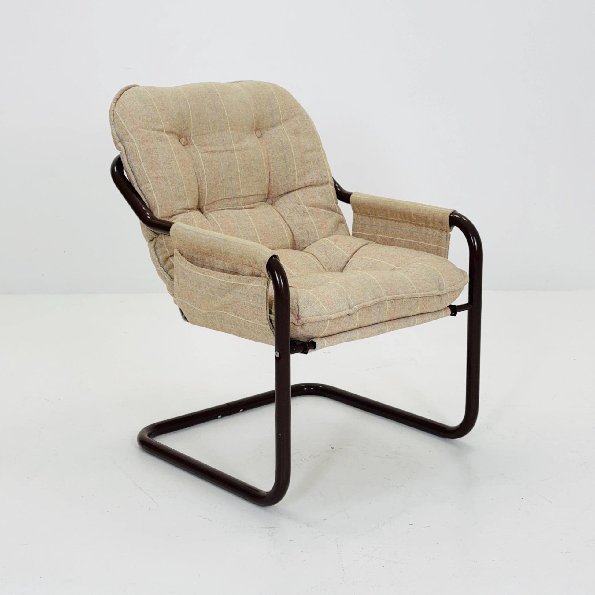 Mid century century Bauhaus tubular canvas armchair for Tomas Jelinek by IKEA 1980s