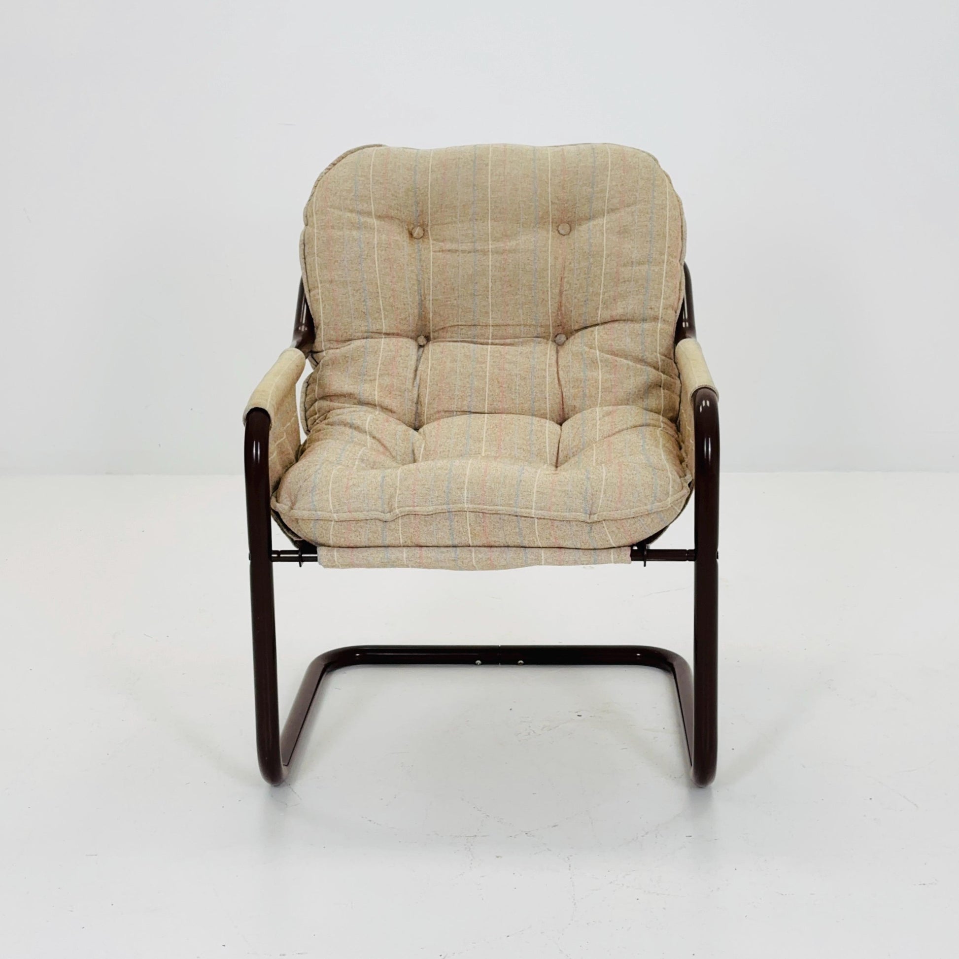 Mid century century Bauhaus tubular canvas armchair for Tomas Jelinek by IKEA 1980s