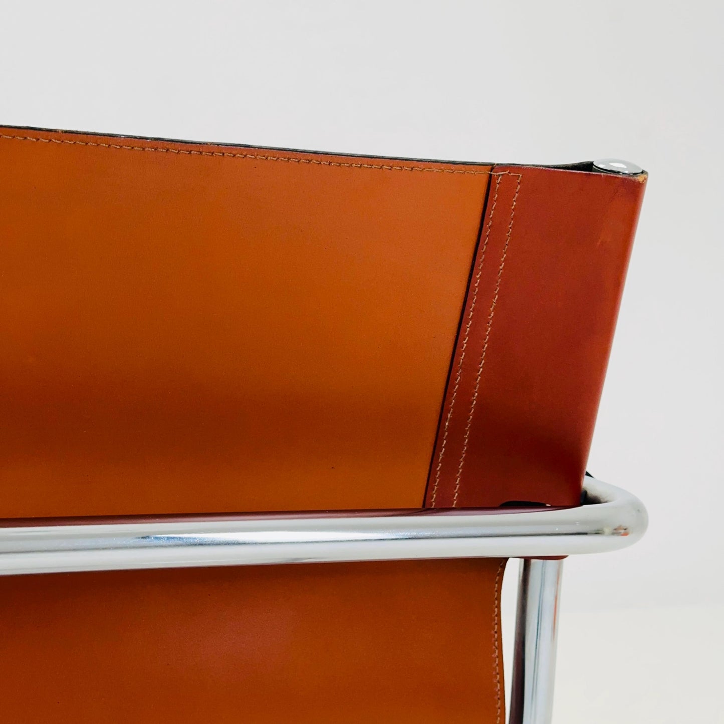 Mid century Matteo Grassi MG5 Cognac Leather Bauhaus Chair, 1980s Italy — Mart Stam & Marcel Breuer