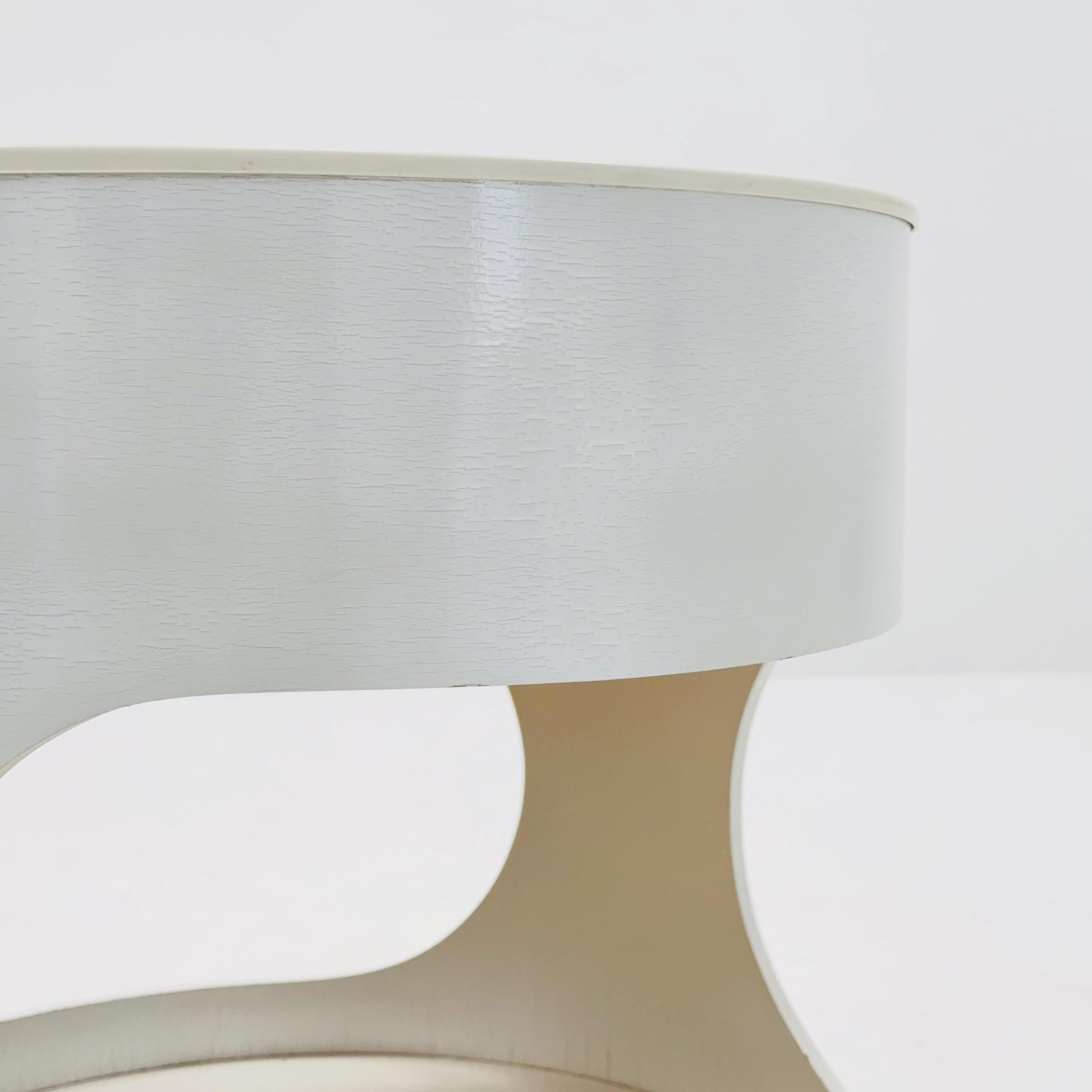 Space Age Luna Side Table 5124 by Opal Möbel, Germany 1970s – Vintage White Rolling Table, Mid-Century Modern