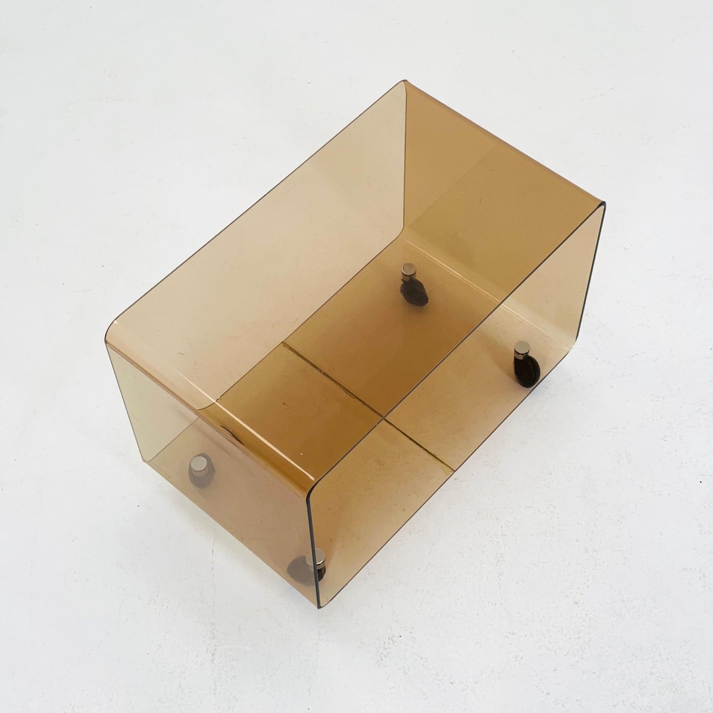 Space age Smoked Brown Plexiglass Trolley-side table by Michel Dumas for Roche Bobois 1970s