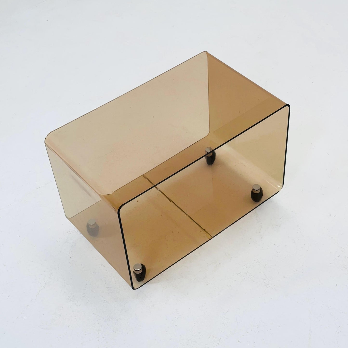 Space age Smoked Brown Plexiglass Trolley-side table by Michel Dumas for Roche Bobois 1970s