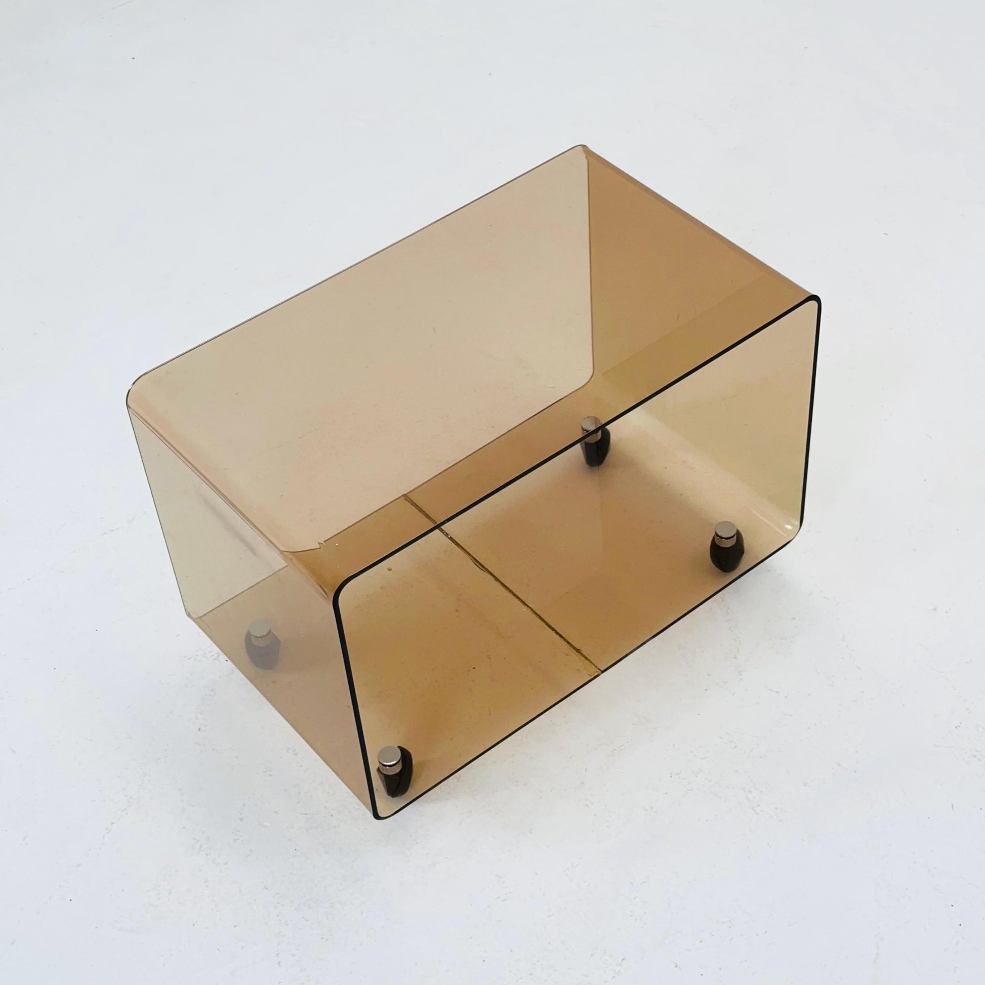 Space age Smoked Brown Plexiglass Trolley-side table by Michel Dumas for Roche Bobois 1970s
