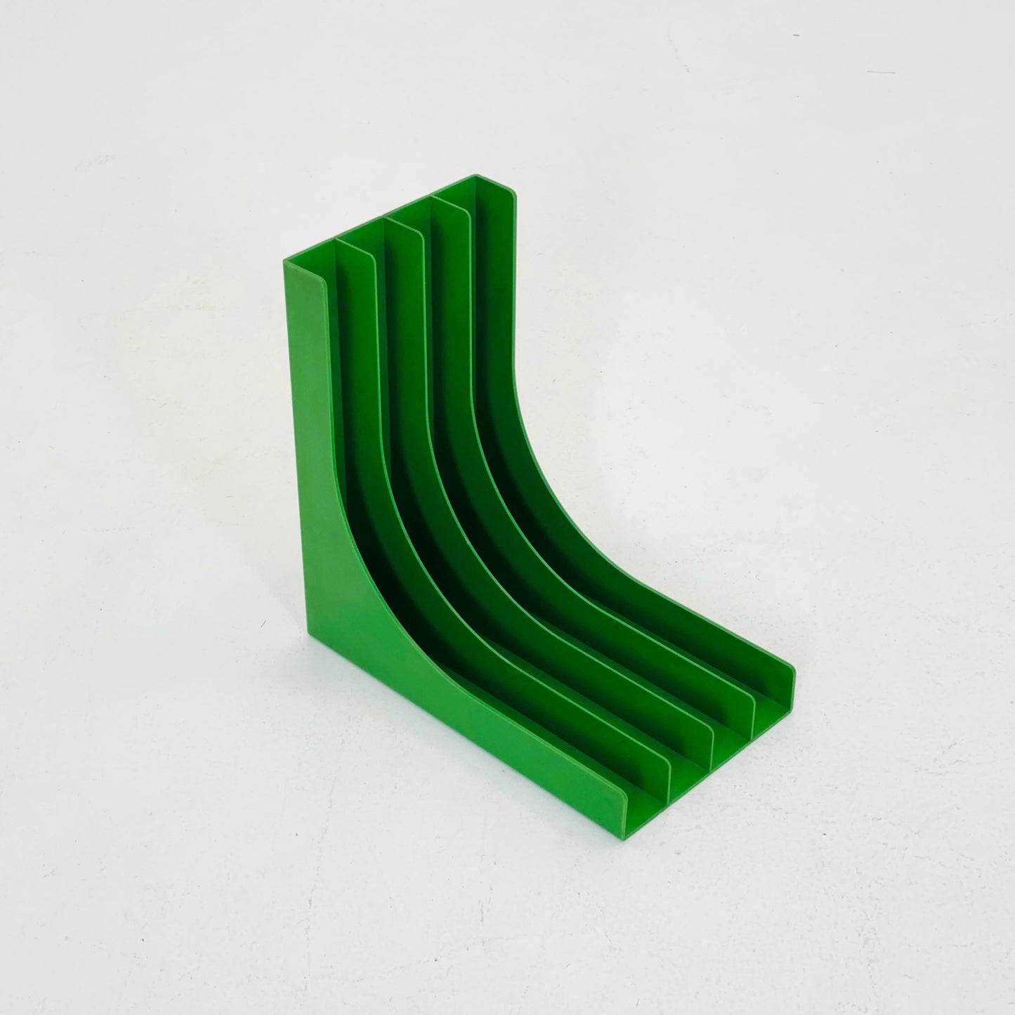 Mid-Century Green retro vinyl storage holder, modular record holder, vintage space age brands from the 70s west Germany