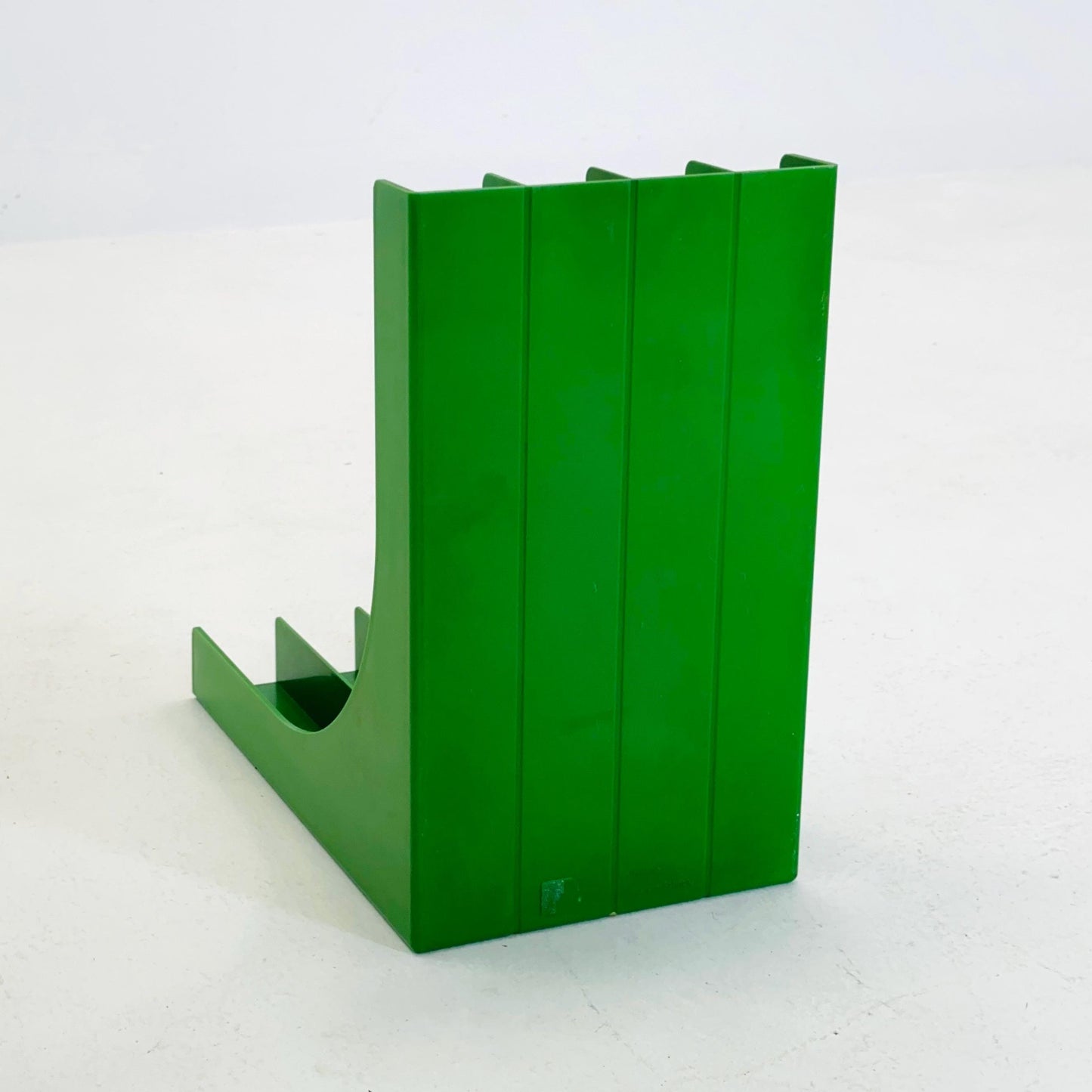 Mid-Century Green retro vinyl storage holder, modular record holder, vintage space age brands from the 70s west Germany