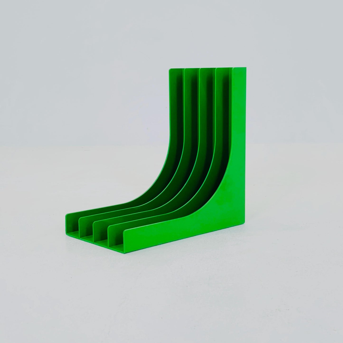 Mid-Century Green retro vinyl storage holder, modular record holder, vintage space age brands from the 70s west Germany