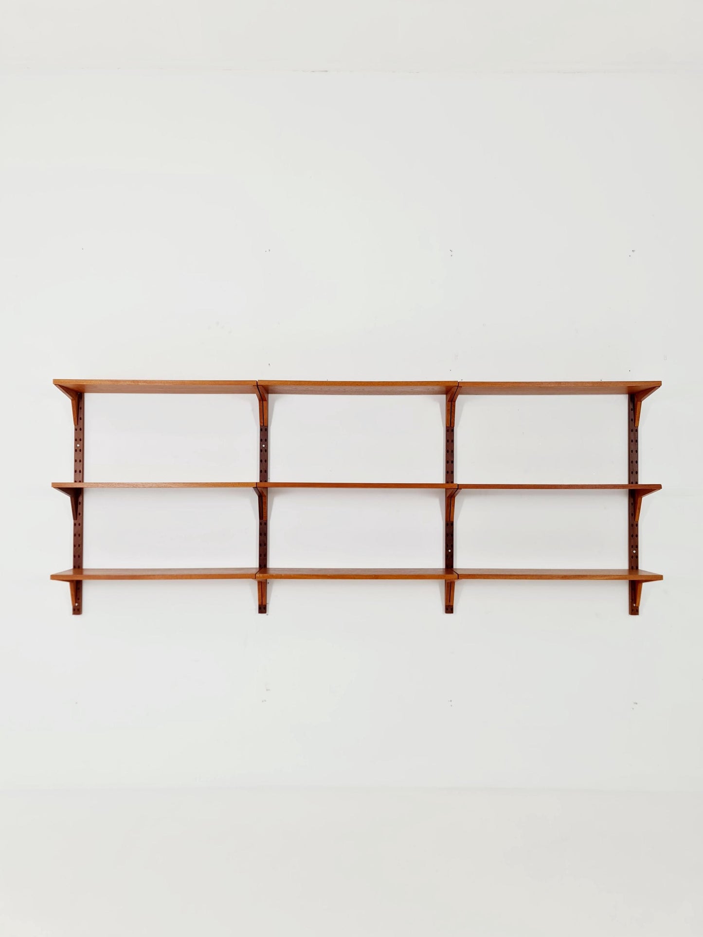 Midcentury Danish teak Wall-Mounted Shelving Unit, by Poul Cadovius, 1960s