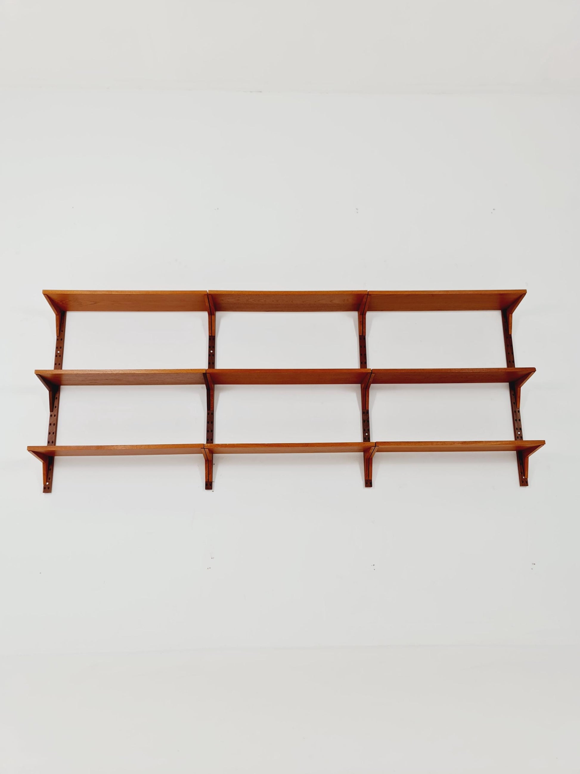 Midcentury Danish teak Wall-Mounted Shelving Unit, by Poul Cadovius, 1960s