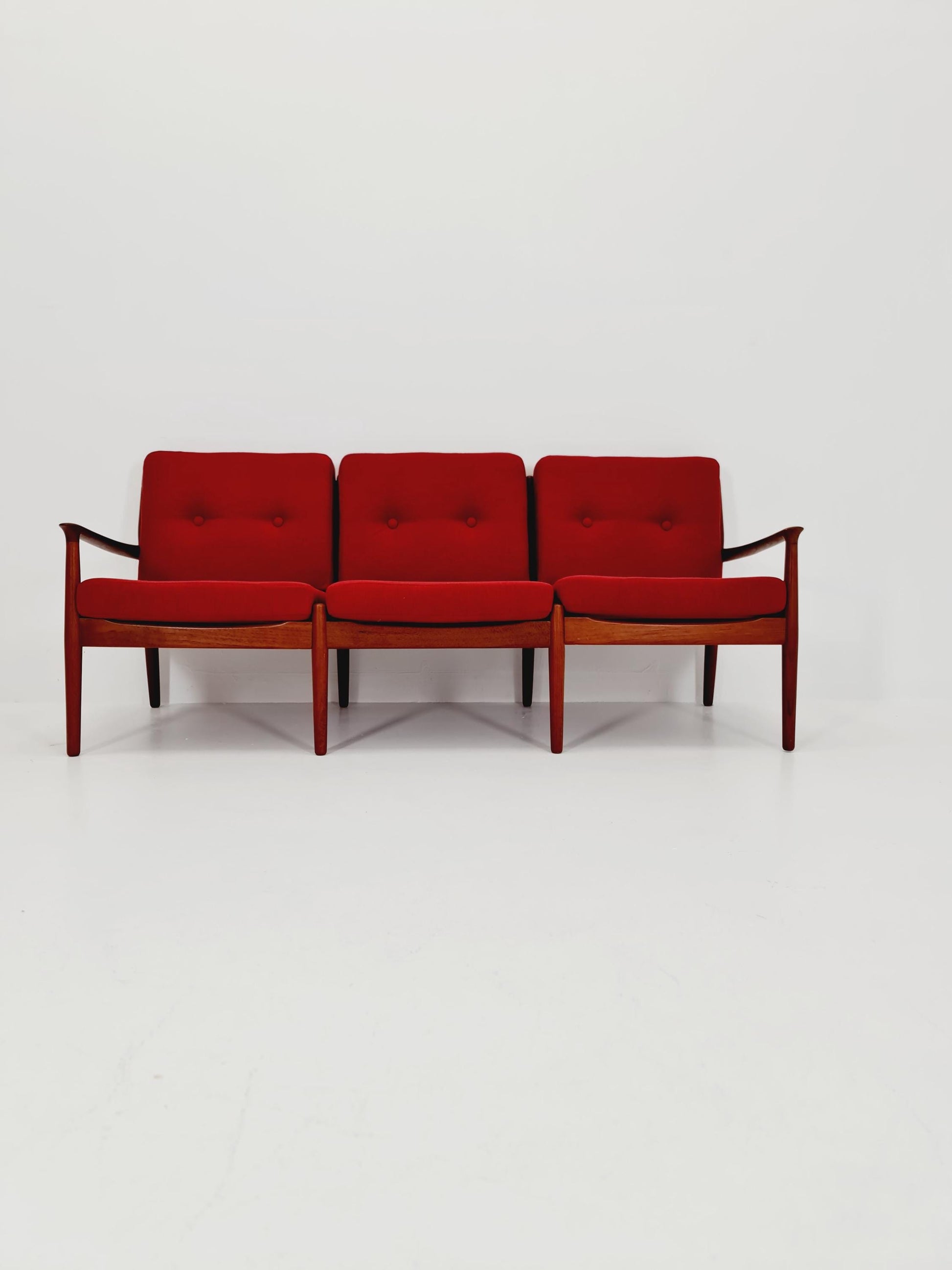 Mid-century Rare Danish teak lounge sofa 3 -Seater ,By Sven Erksen For Glostrup 1970s