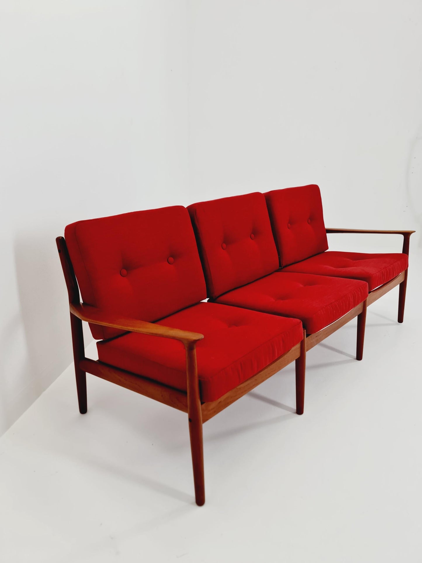 Mid-century Rare Danish teak lounge sofa 3 -Seater ,By Sven Erksen For Glostrup 1970s