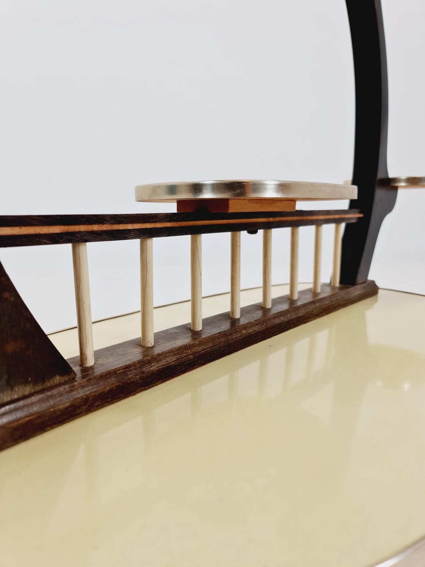 Big 1950s German Plant Stand, Colorful Vintage Mid-Century Minimalist Indoor Plant Stand Side Table Retro flower table