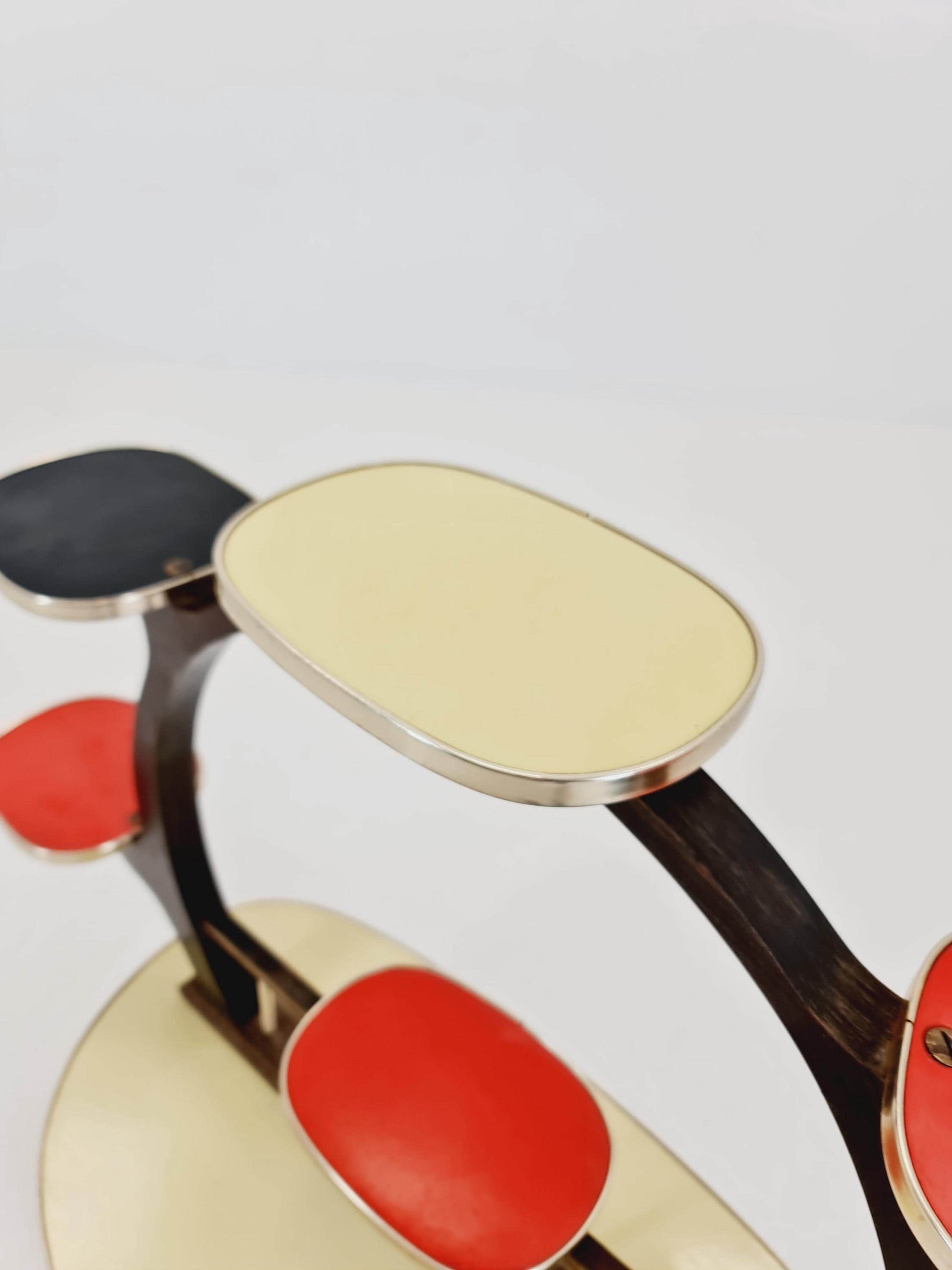 Big 1950s German Plant Stand, Colorful Vintage Mid-Century Minimalist Indoor Plant Stand Side Table Retro flower table