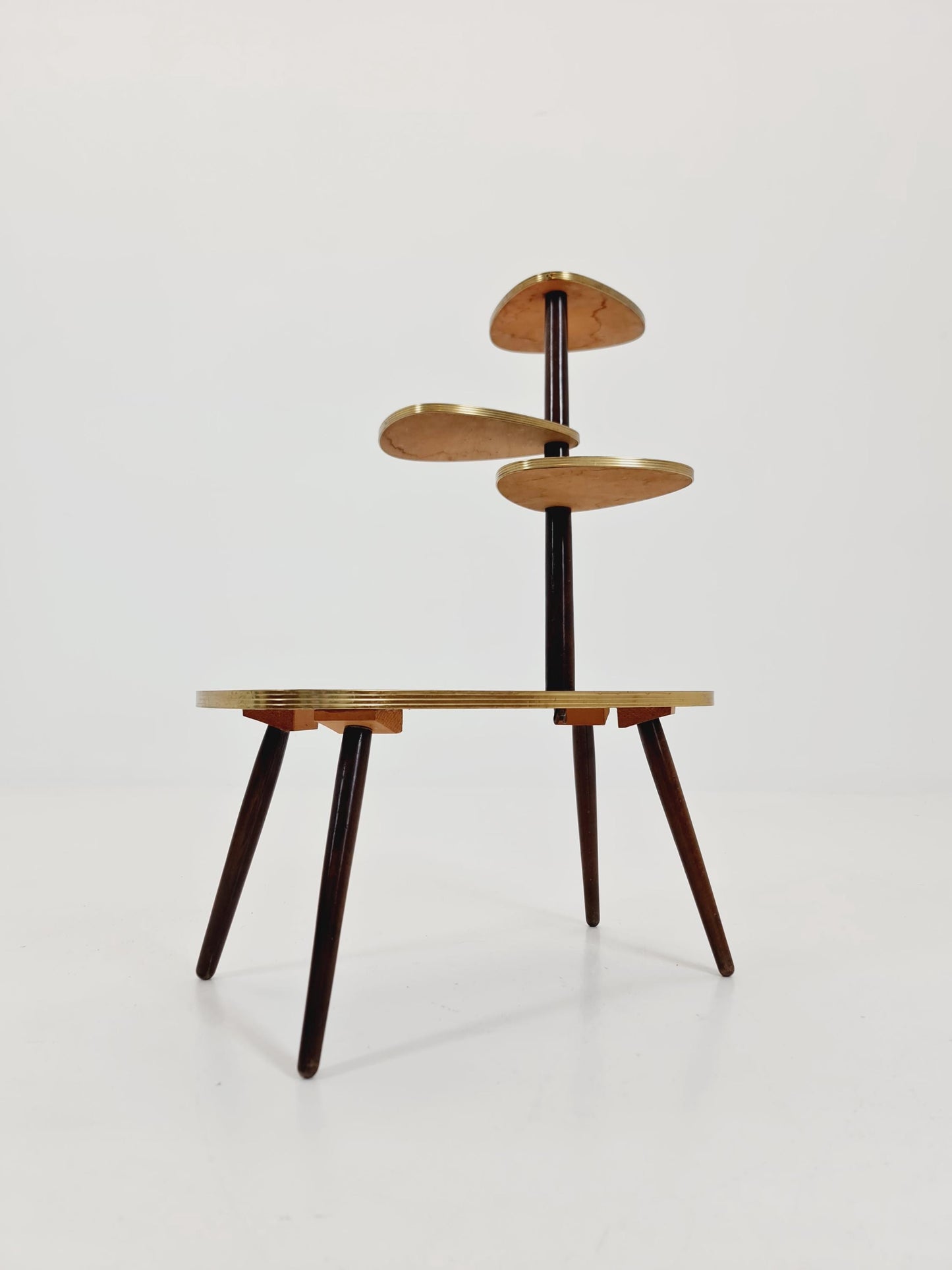 1950s German Plant Stand, Colorful Vintage Mid-Century Minimalist Indoor Plant Stand Side Table Retro flower table