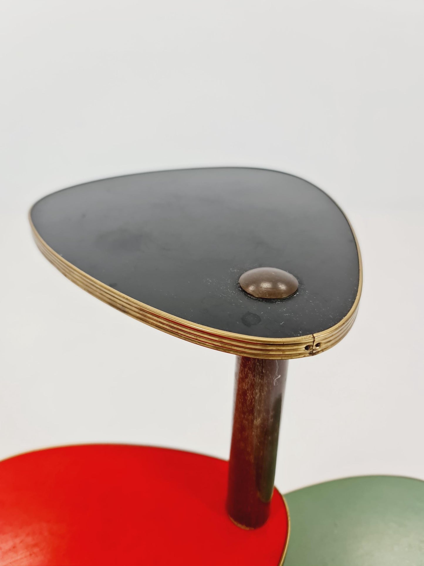 1950s German Plant Stand, Colorful Vintage Mid-Century Minimalist Indoor Plant Stand Side Table Retro flower table