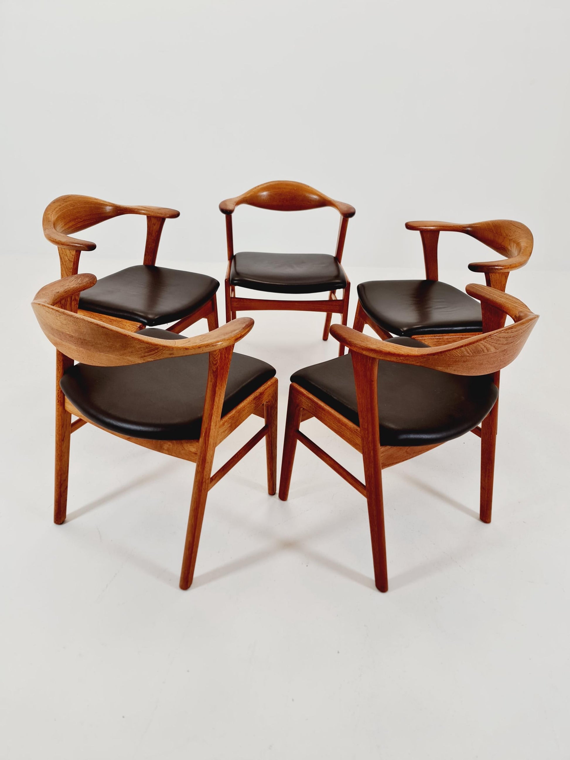 Mid Century Danish solid teak dining Charis byErik Kirkegaard for Hong Stolefabrik Modell 49 , 1960s