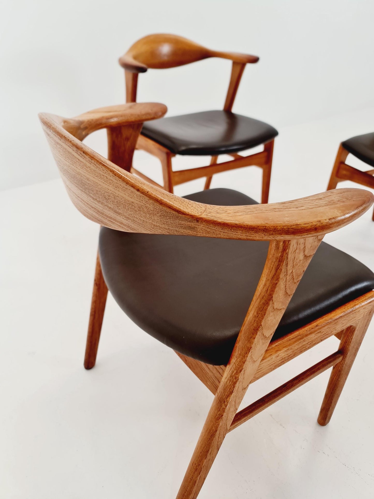 Mid Century Danish solid teak dining Charis byErik Kirkegaard for Hong Stolefabrik Modell 49 , 1960s