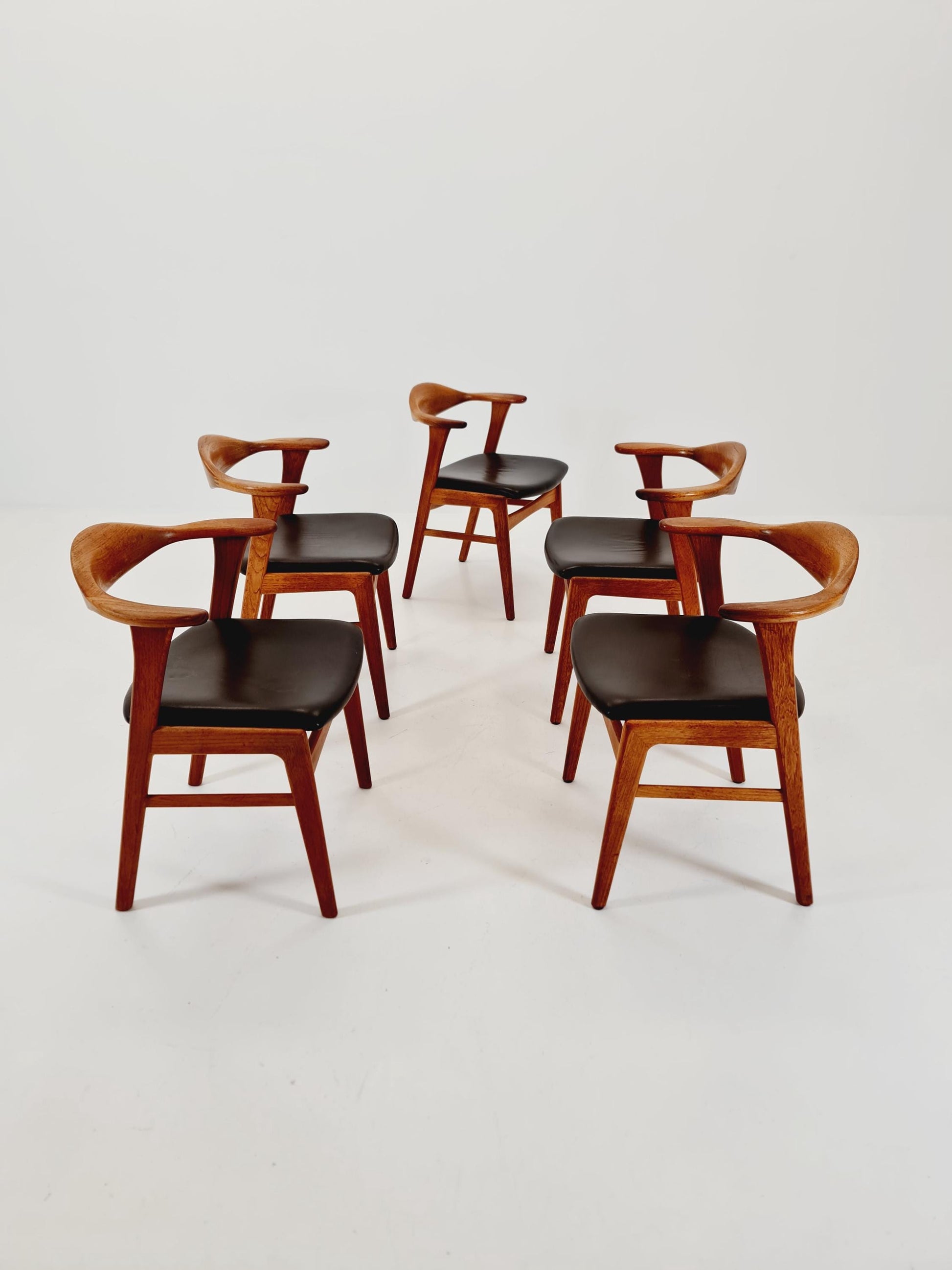 Mid Century Danish solid teak dining Charis byErik Kirkegaard for Hong Stolefabrik Modell 49 , 1960s