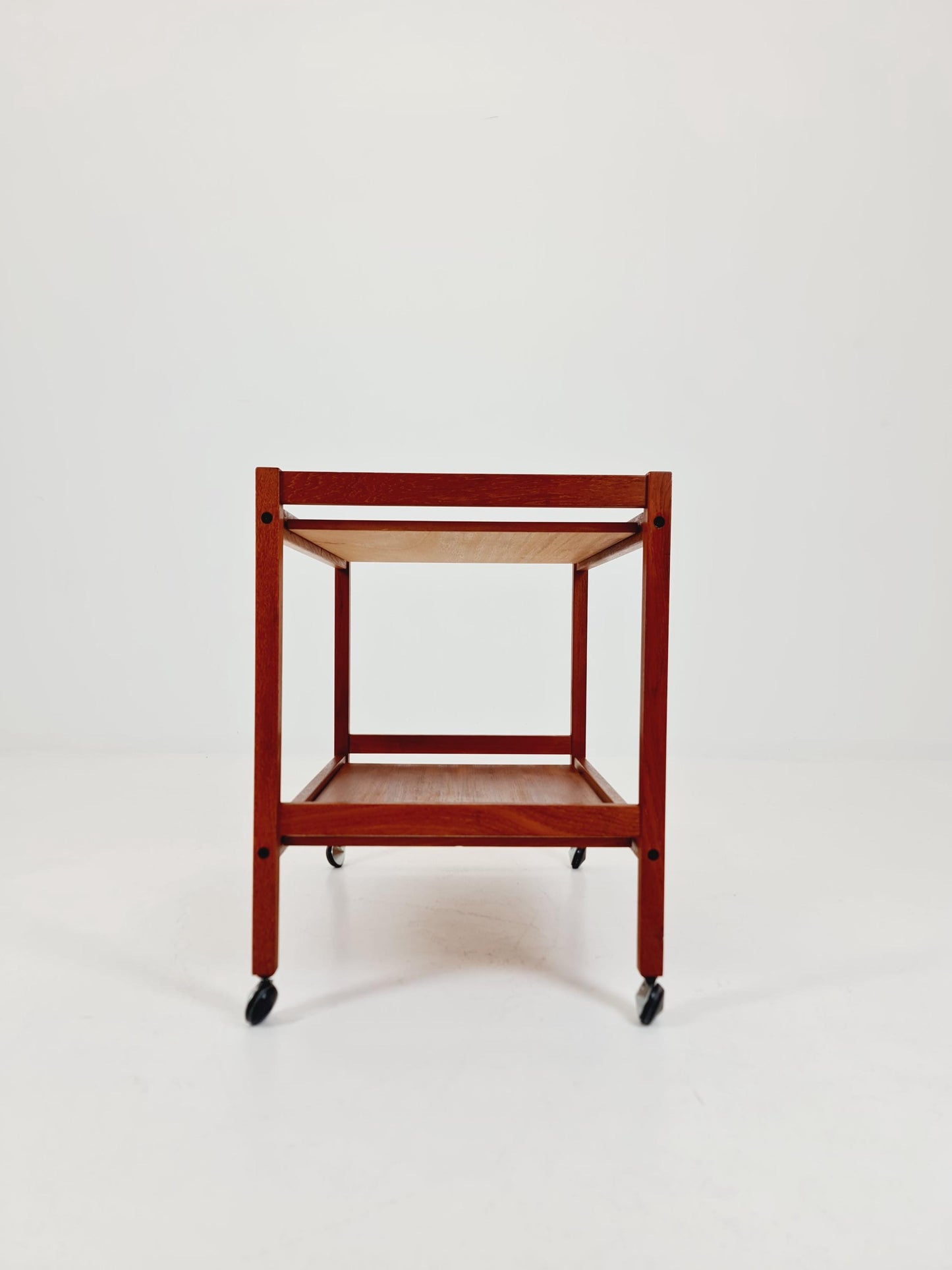 Vintage Danish mid century trolley bar cart in solid teak By Sika Möbler, 1960s