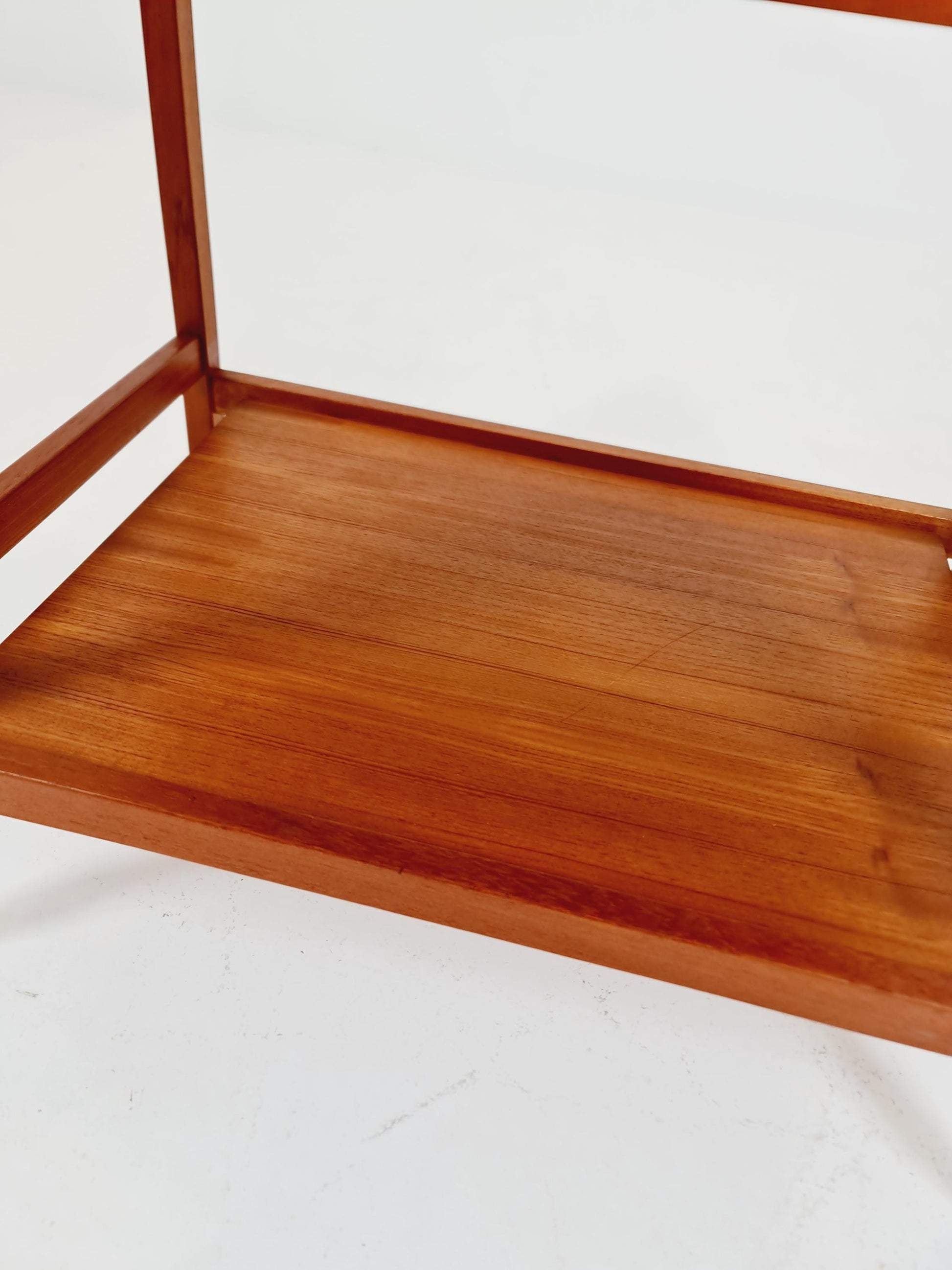 Vintage Danish mid century trolley bar cart in solid teak By Sika Möbler, 1960s