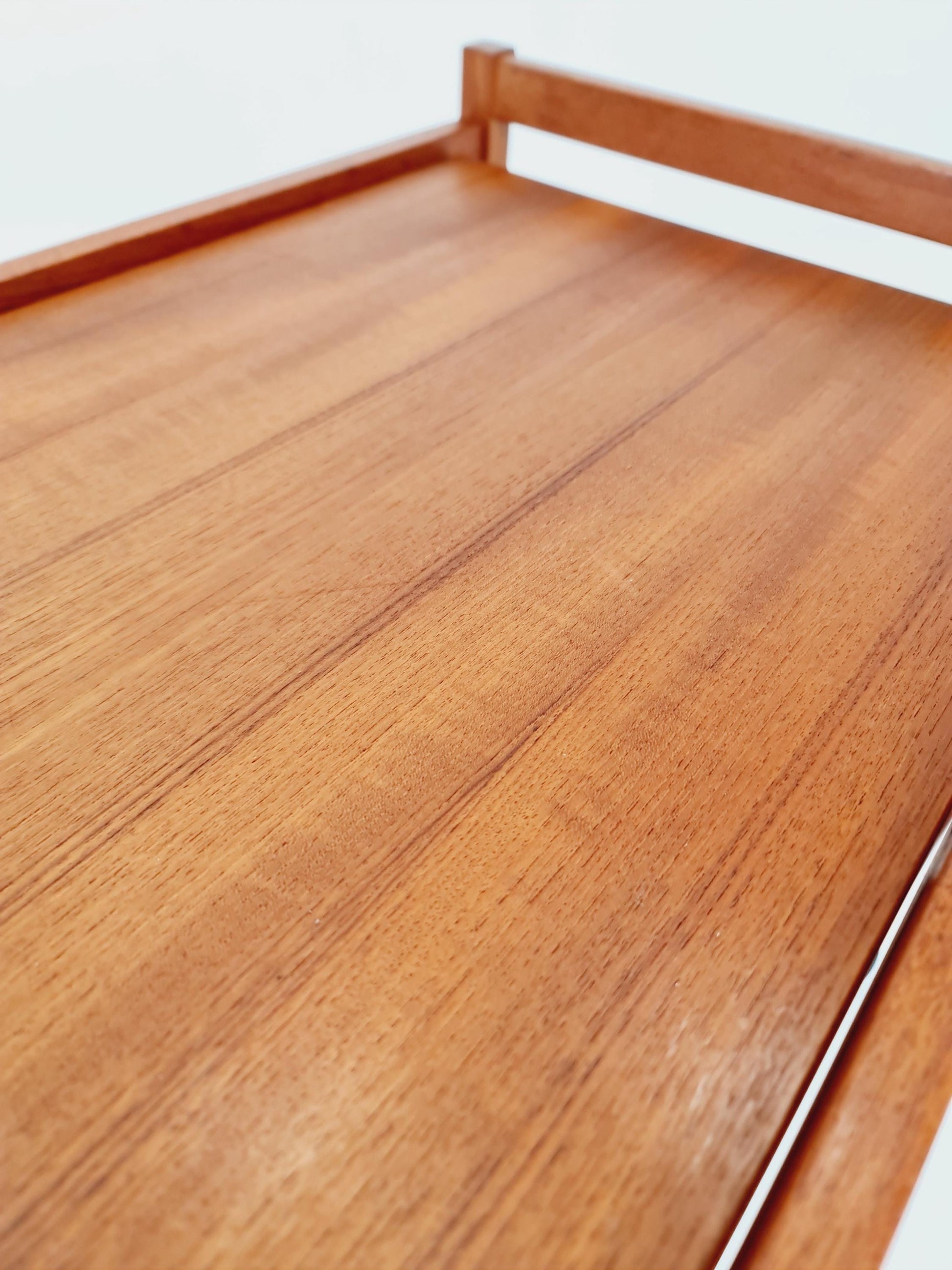 Vintage Danish mid century trolley bar cart in solid teak By Sika Möbler, 1960s