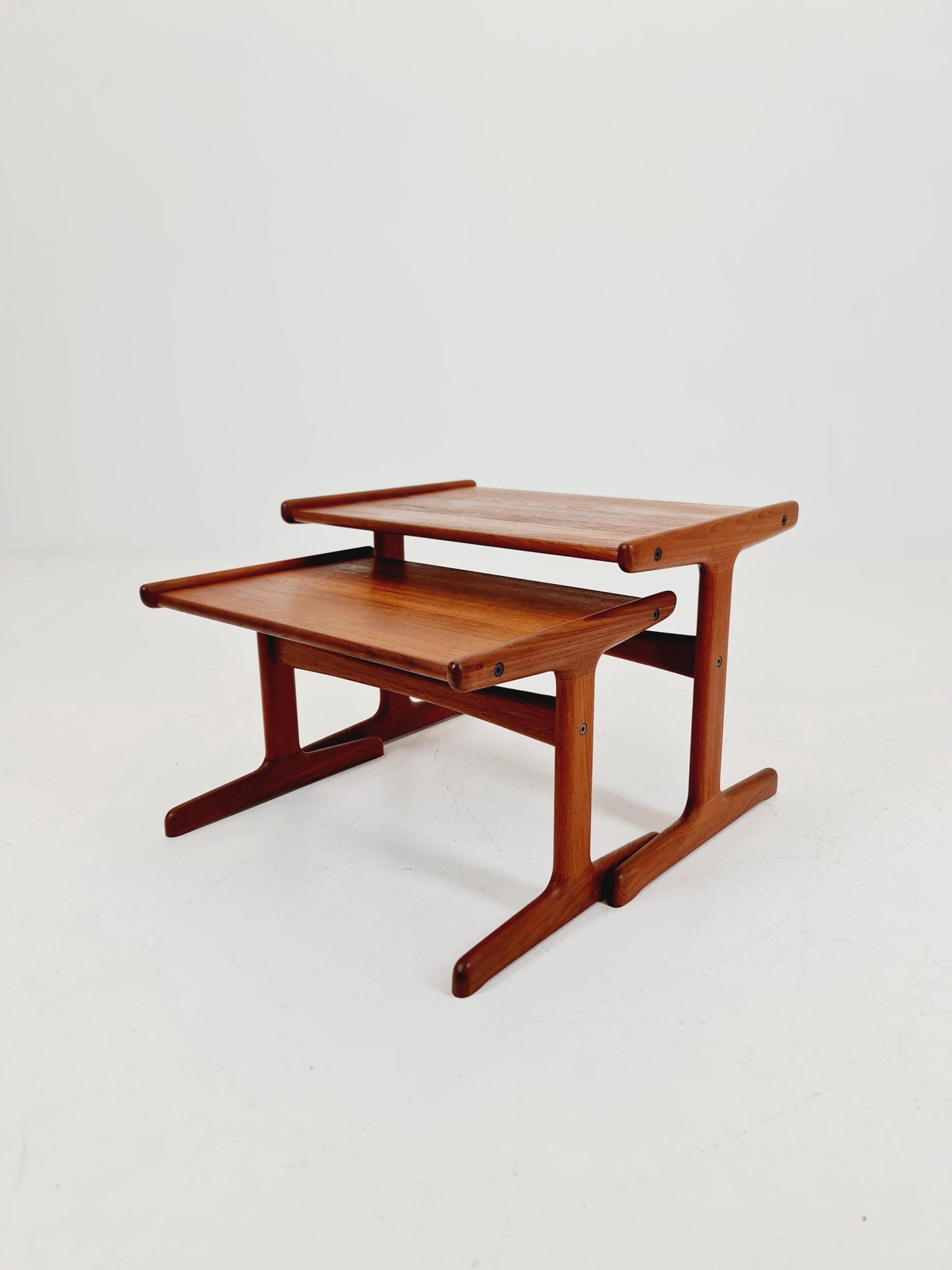Midcentury Danish Solid teak Nesting Tables by Kai Kristiansen for skovamand & Andersen, 1960s